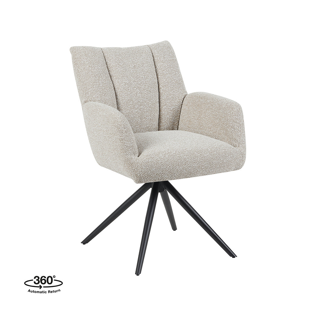 LABEL51 Eetkamerstoel Padua - Naturel - Royal Boucle - Zwart