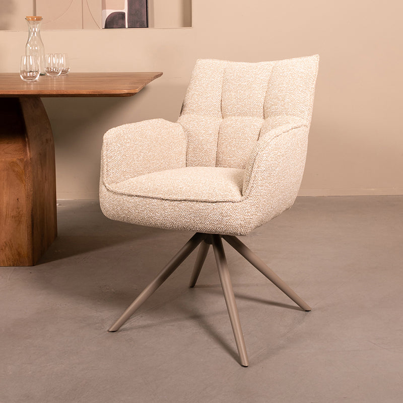 LABEL51 Eetkamerstoel Amalfi - Naturel - Royal Boucle -