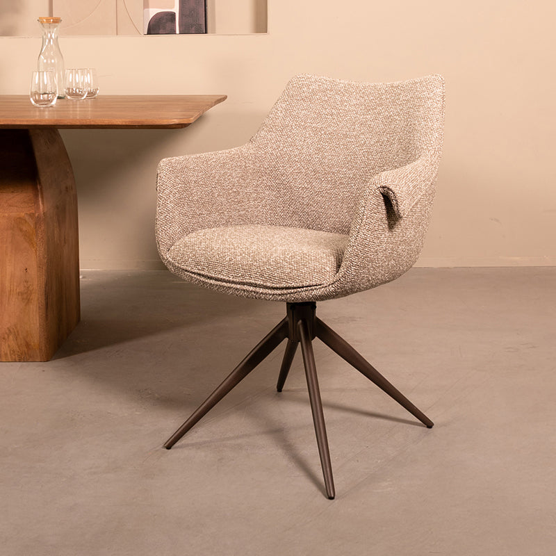 LABEL51 Eetkamerstoel Narumi - Mushroom - Royal Boucle -