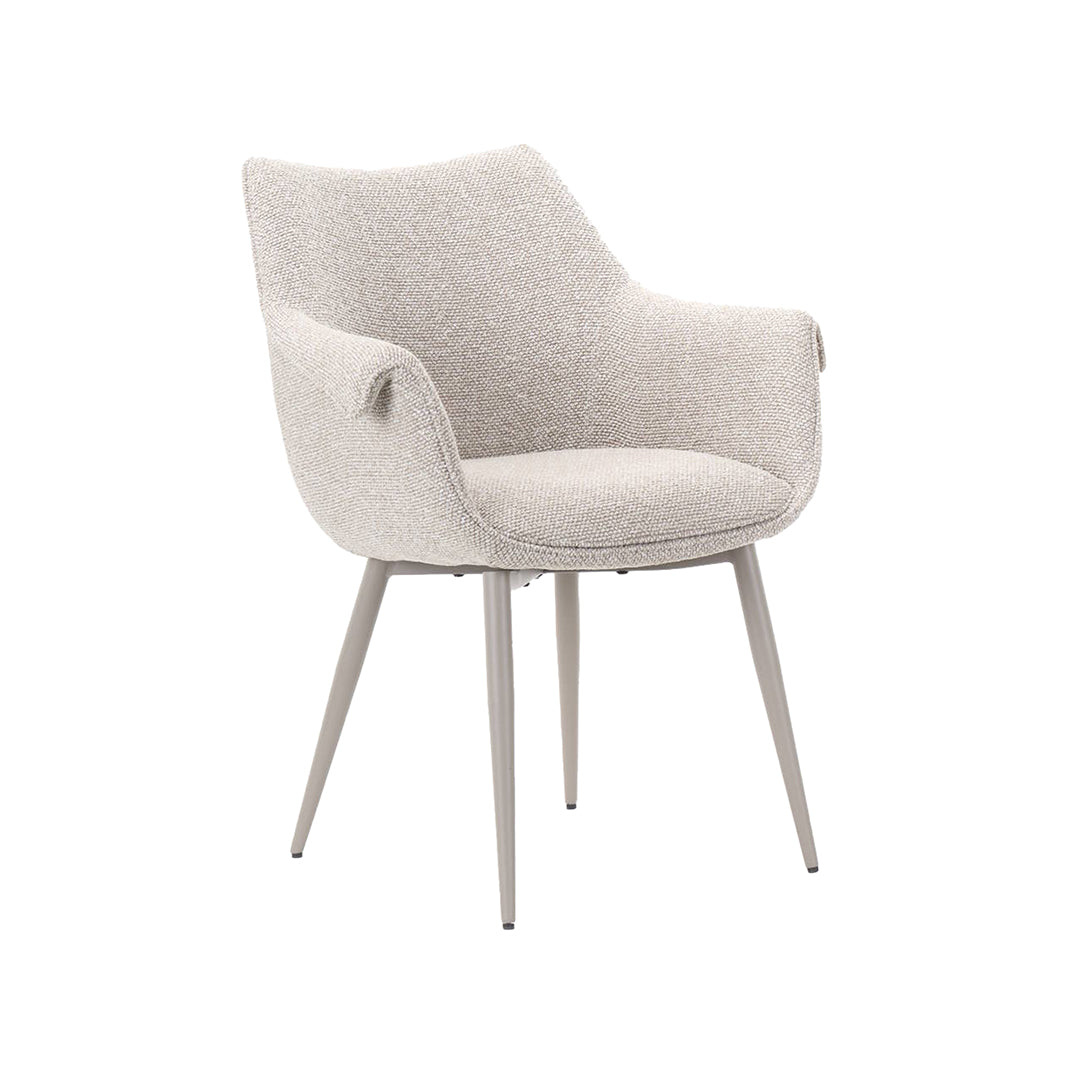 LABEL51 Eetkamerstoel Mirai - Naturel - Royal Boucle - Taupe