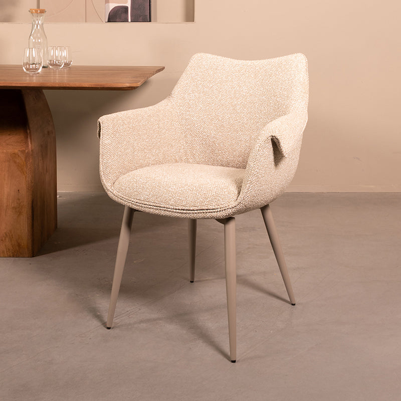 LABEL51 Eetkamerstoel Mirai - Naturel - Royal Boucle - Taupe