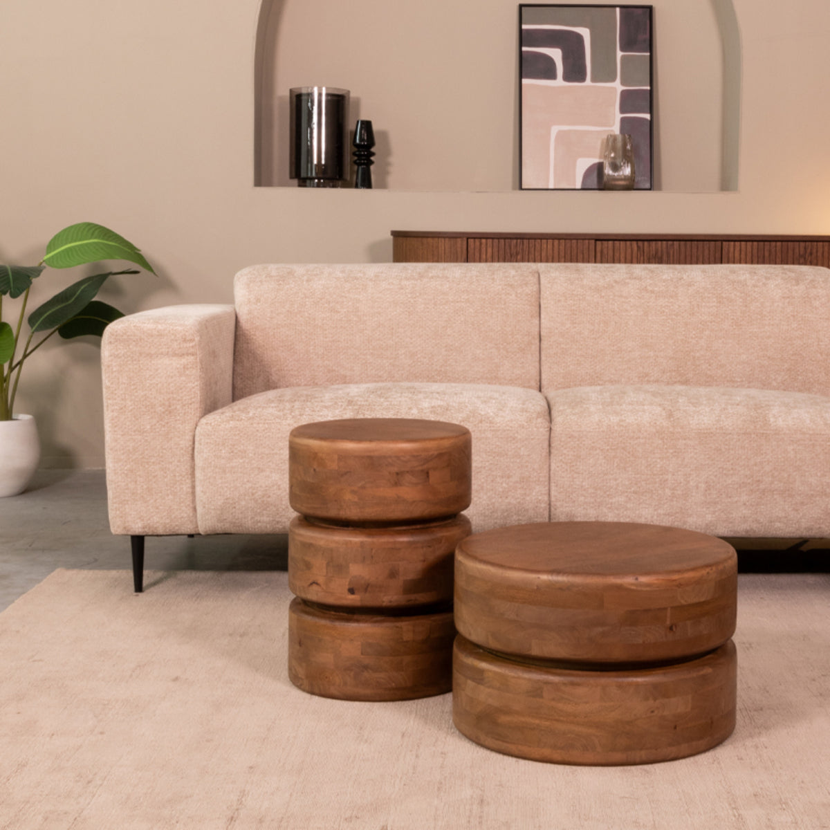 LABEL51 Bijzettafel Milly - Nature Smooth - Mangohout - 35