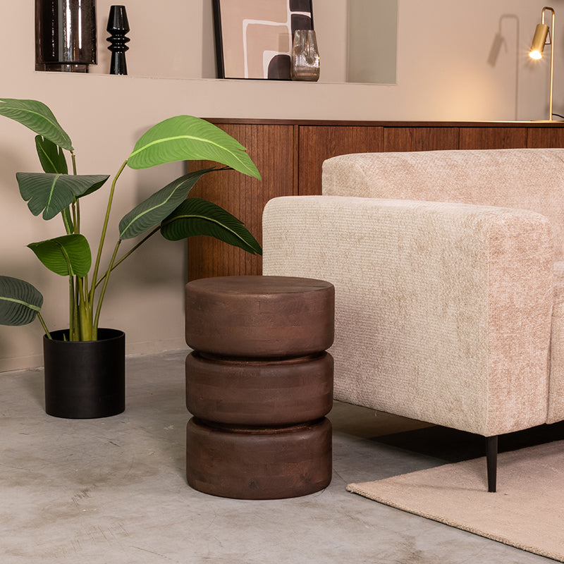 LABEL51 Bijzettafel Milly - Espresso - Mangohout - 35 cm -