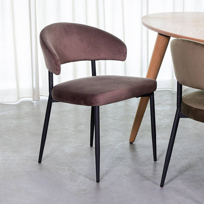 LABEL51 Eetkamerstoel Bliss - Taupe - Fluweel - Zwart