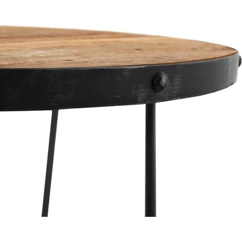 round industrial coffee table 60