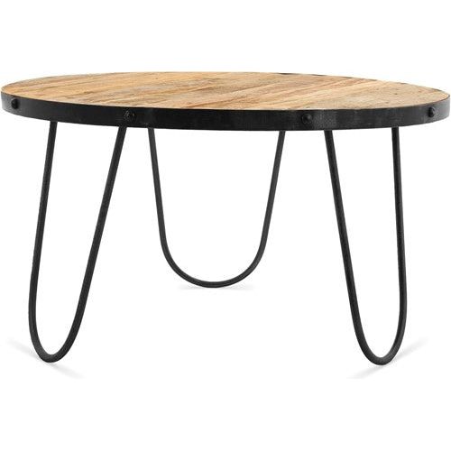 round industrial coffee table 60
