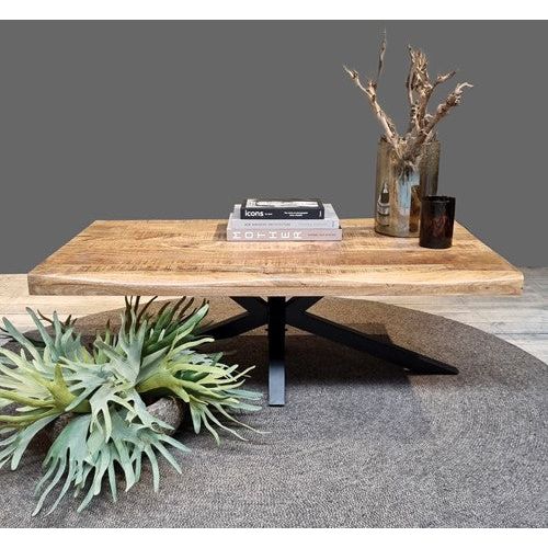 mango coffee table live edge 120 3+3cm with spider leg