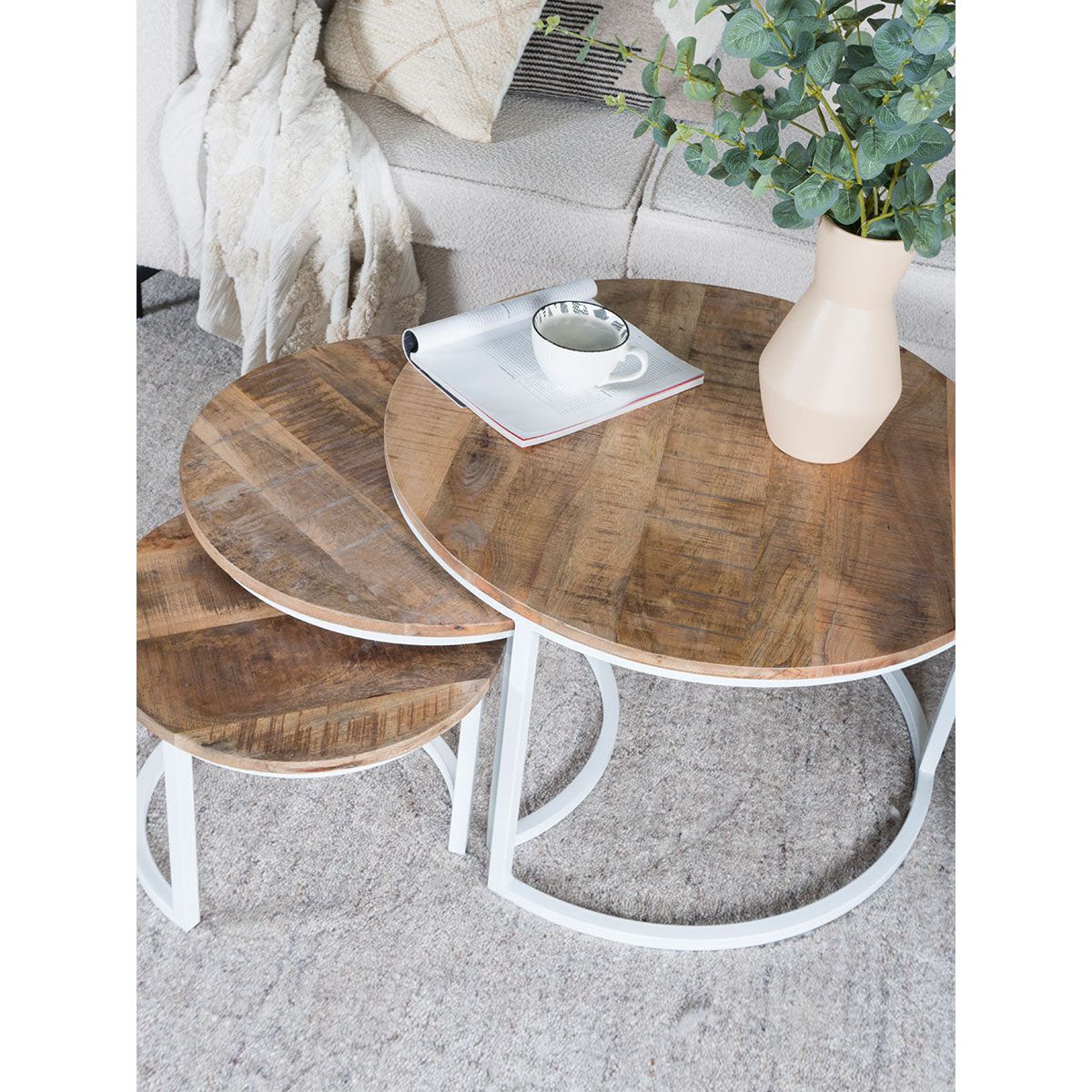 Coffee table Bart White - Set of 3