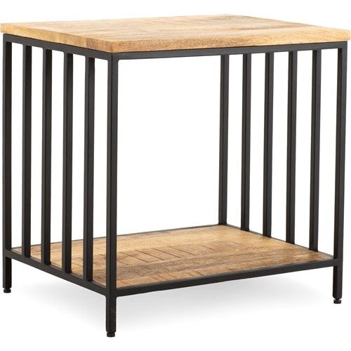 wooden iron side table 45