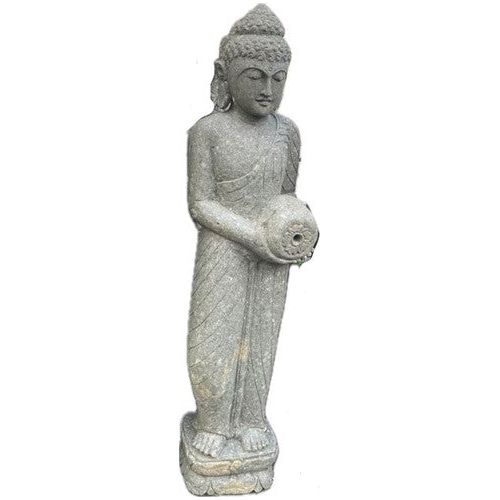 Standing buddha with bowl green stone opposite 150cm