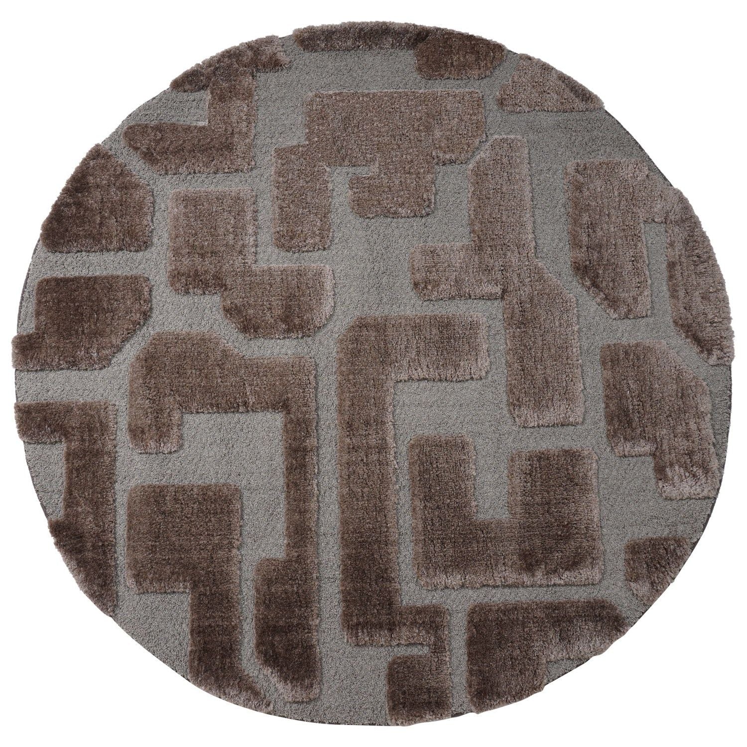 Vloerkleed Liana Bruin Rond ø160 cm