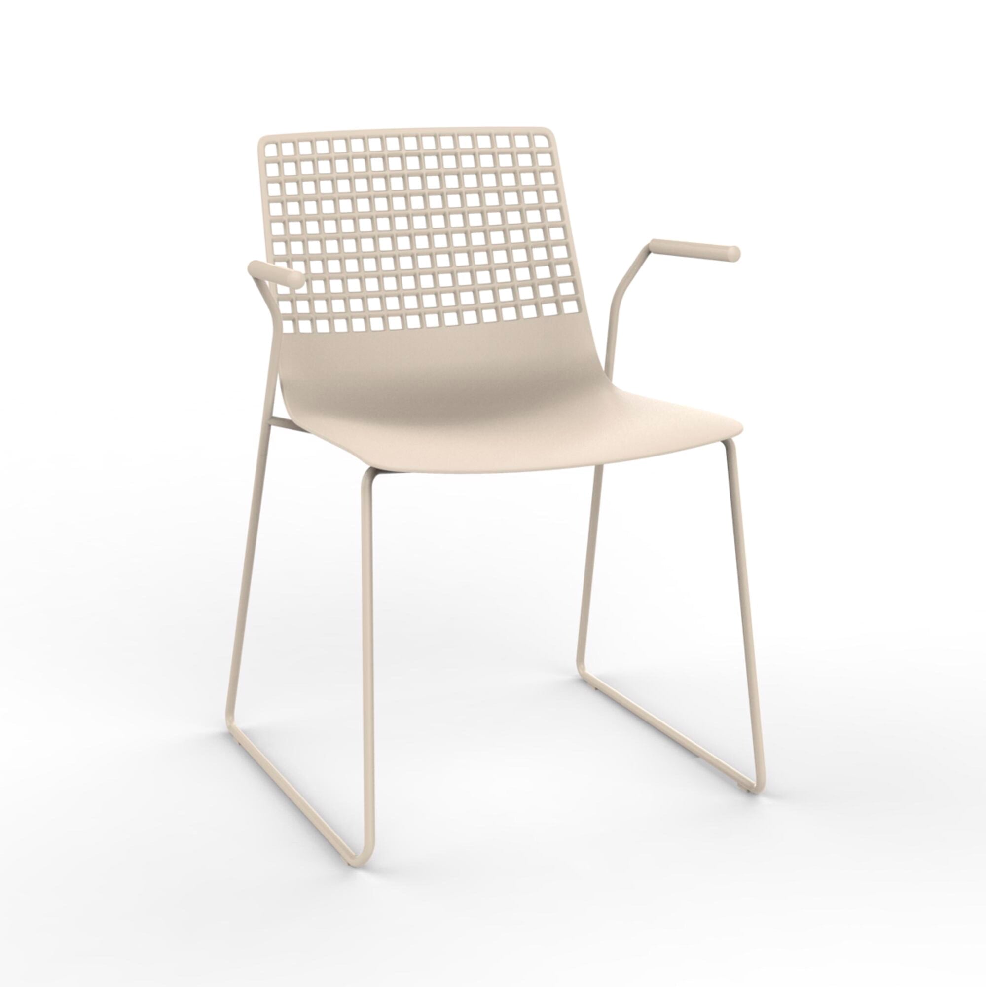 Resol Wire armchair sled base inside, white outside
