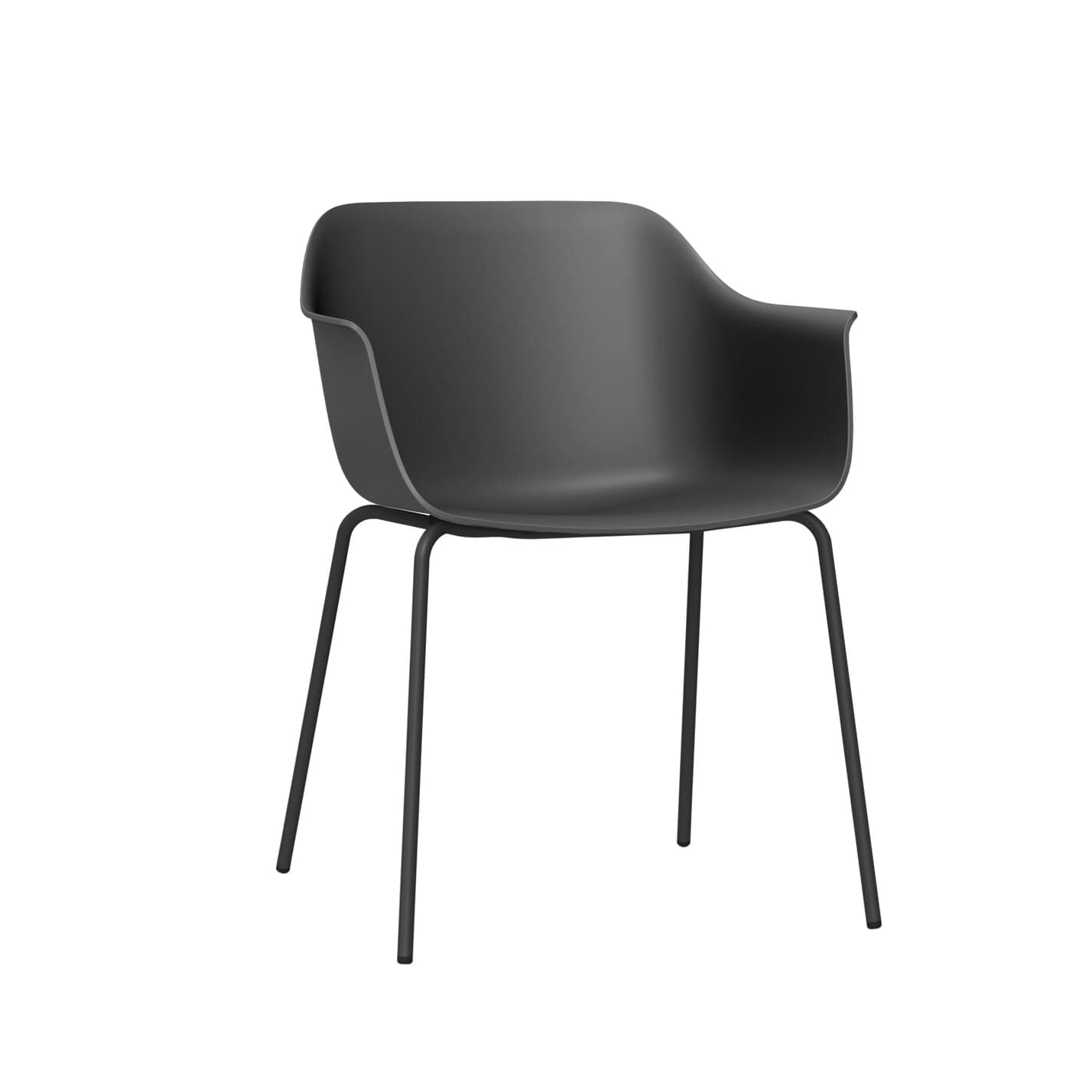 Resolse shape armchair 4 legs indoor dark gray