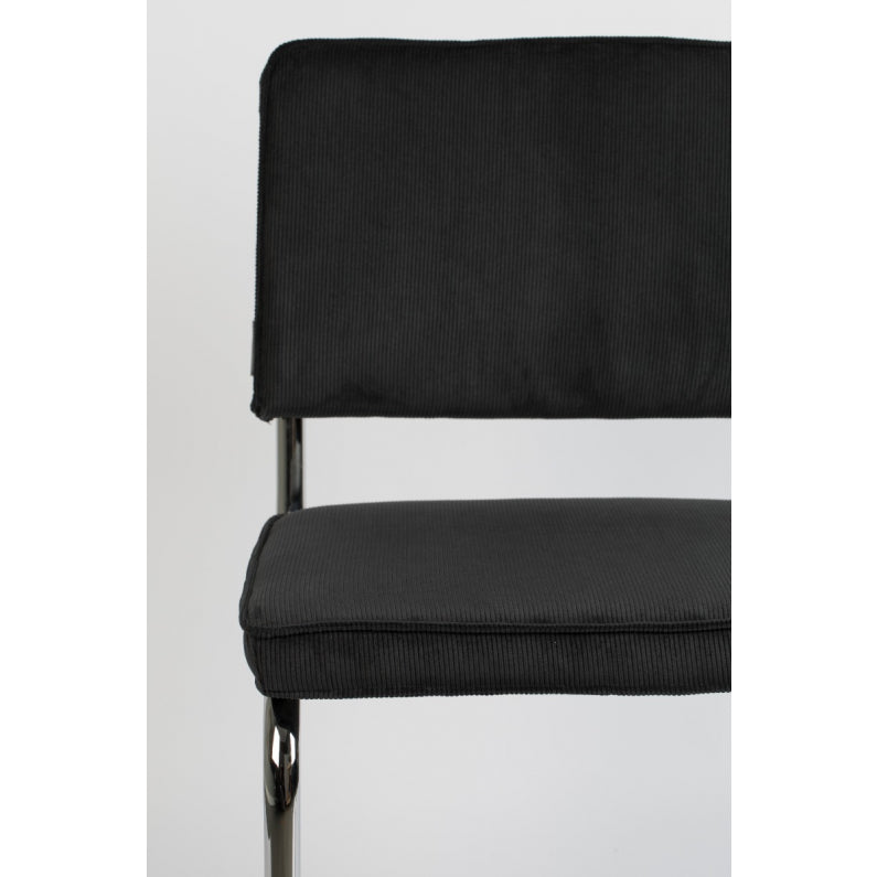 Chair ridge rib black 7a | 2 stuks