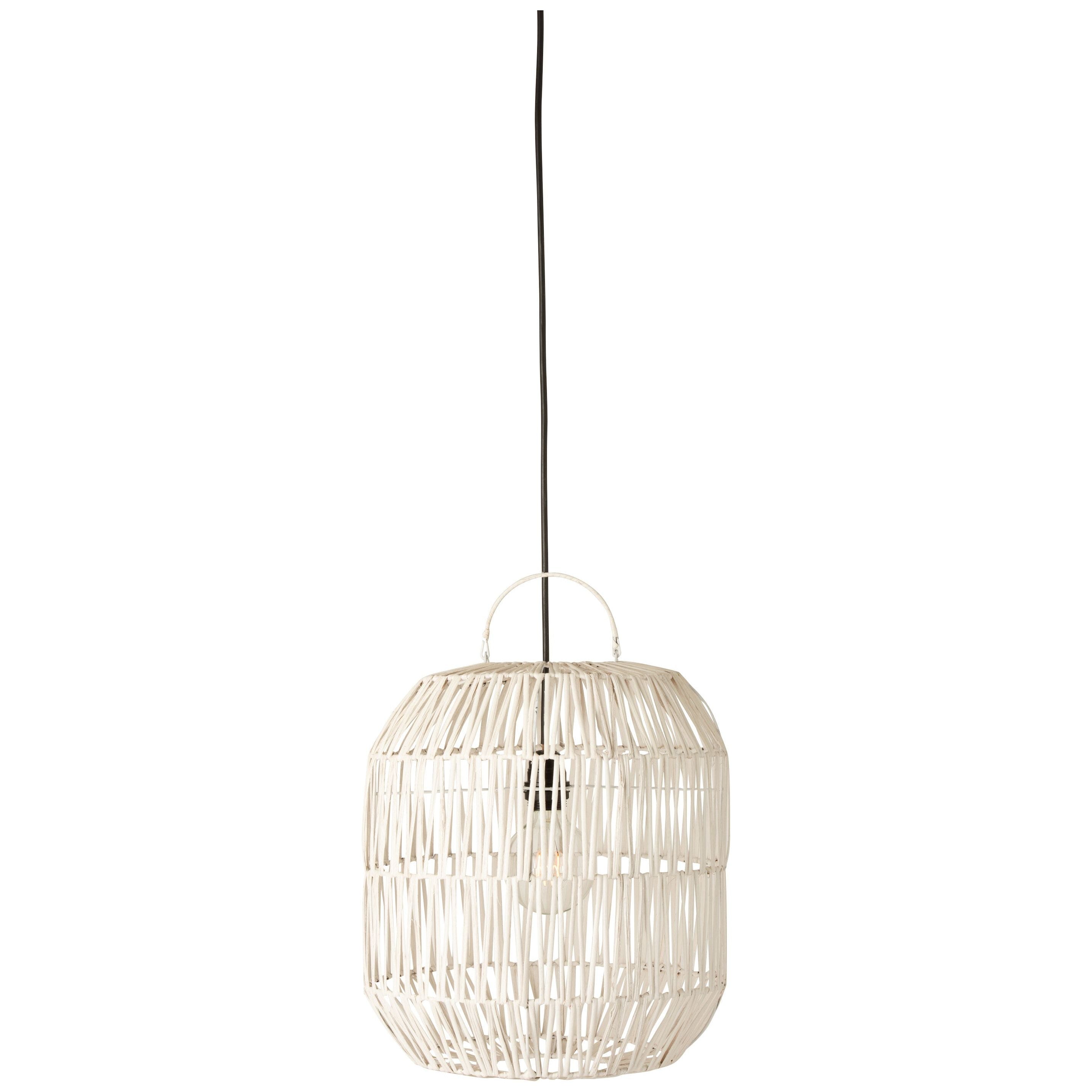 Lampshade Cyclinder Rattan White