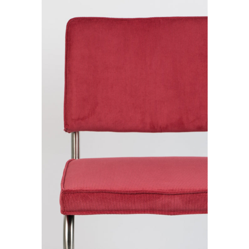Chair ridge brushed rib red 21a | 2 stuks