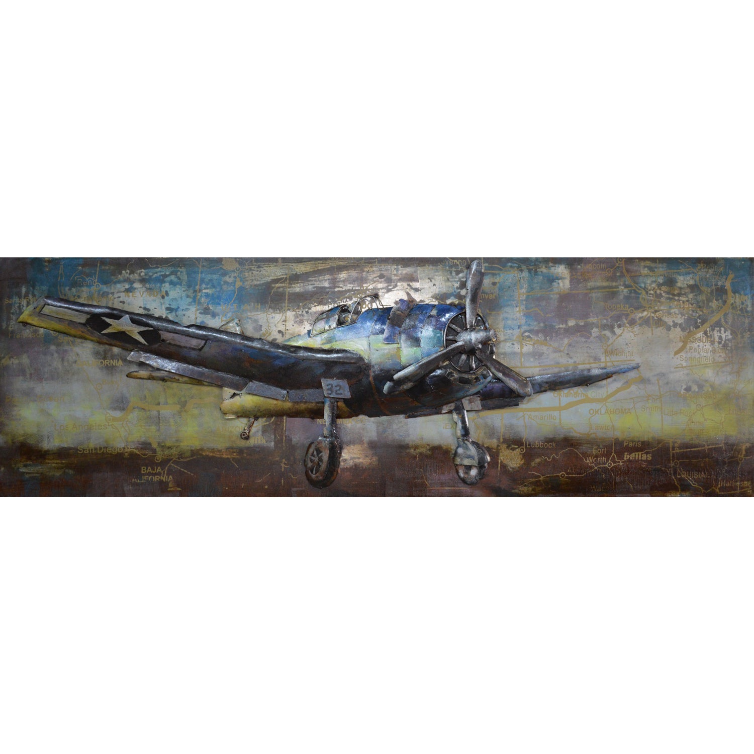 3d metaalschilderij | 3D-metaal | 60x180 cm | 913