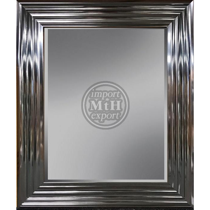 Mirror with facet, 46x107cm incl. frame. Platinum