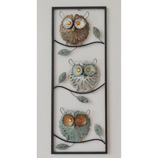 3D metal painting - Three owls