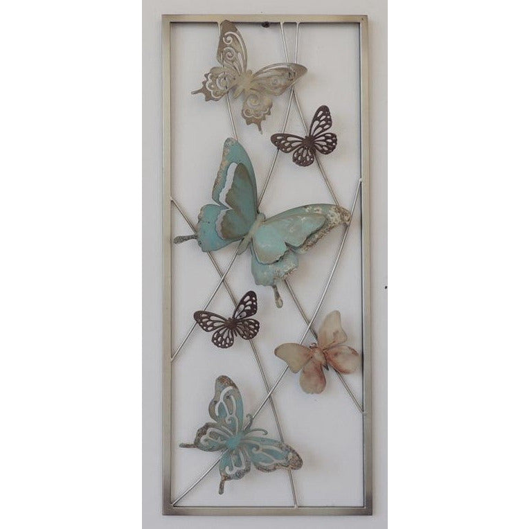 3D-metaalschilderij - Familie van vlinders