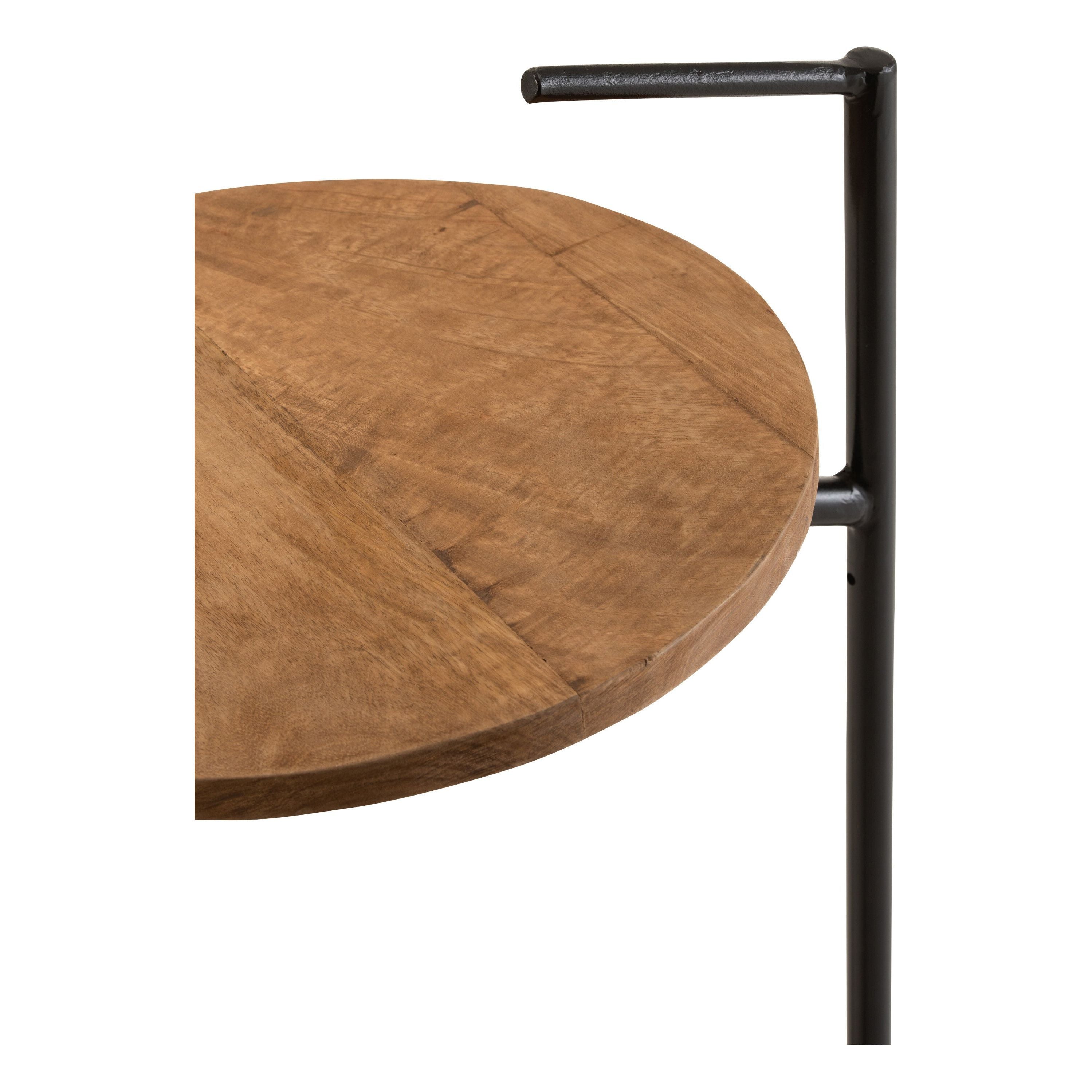 Side table Bistro Round Mango Wood/iron Natural/black