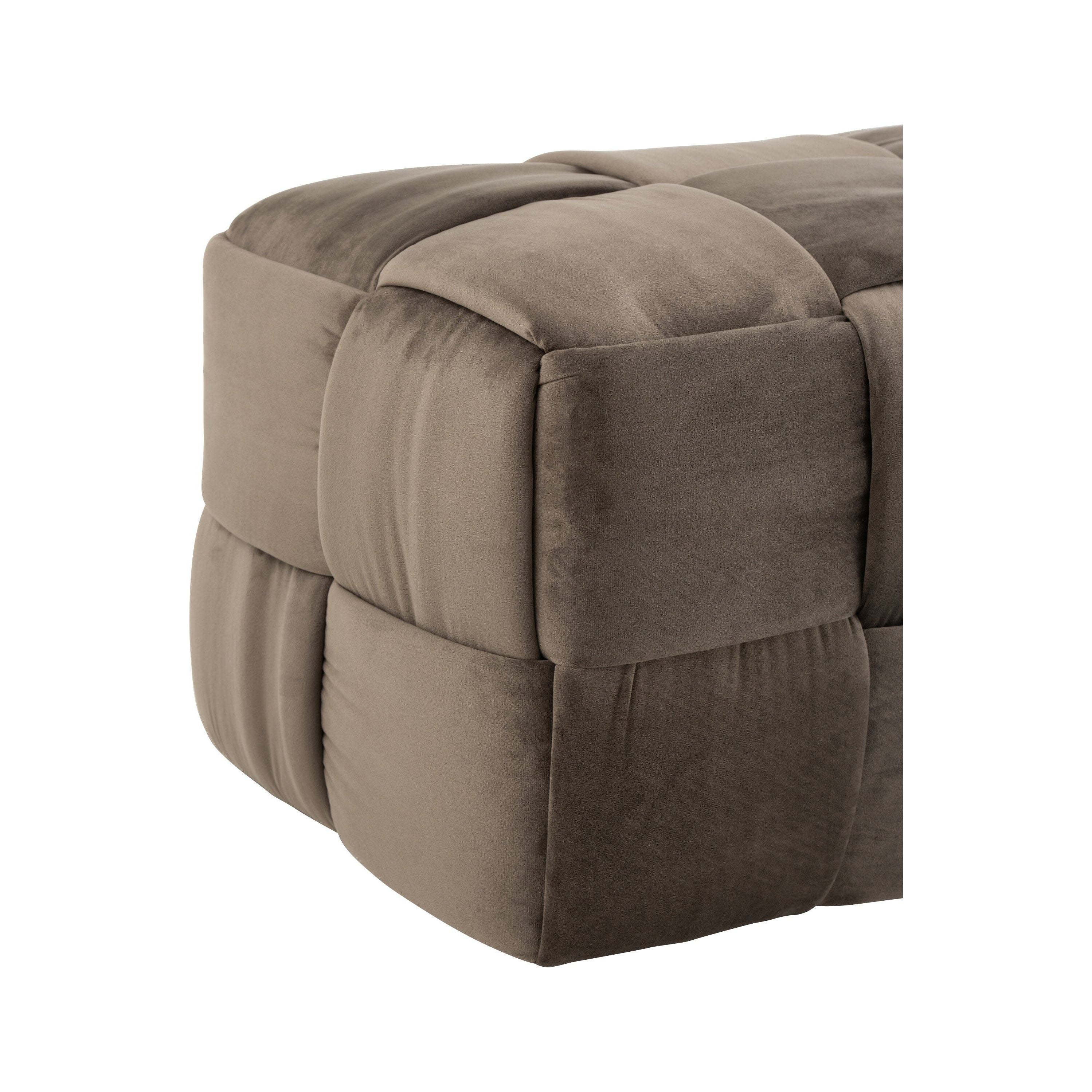 Pouf 3-seater Textile/wood Dark Gray