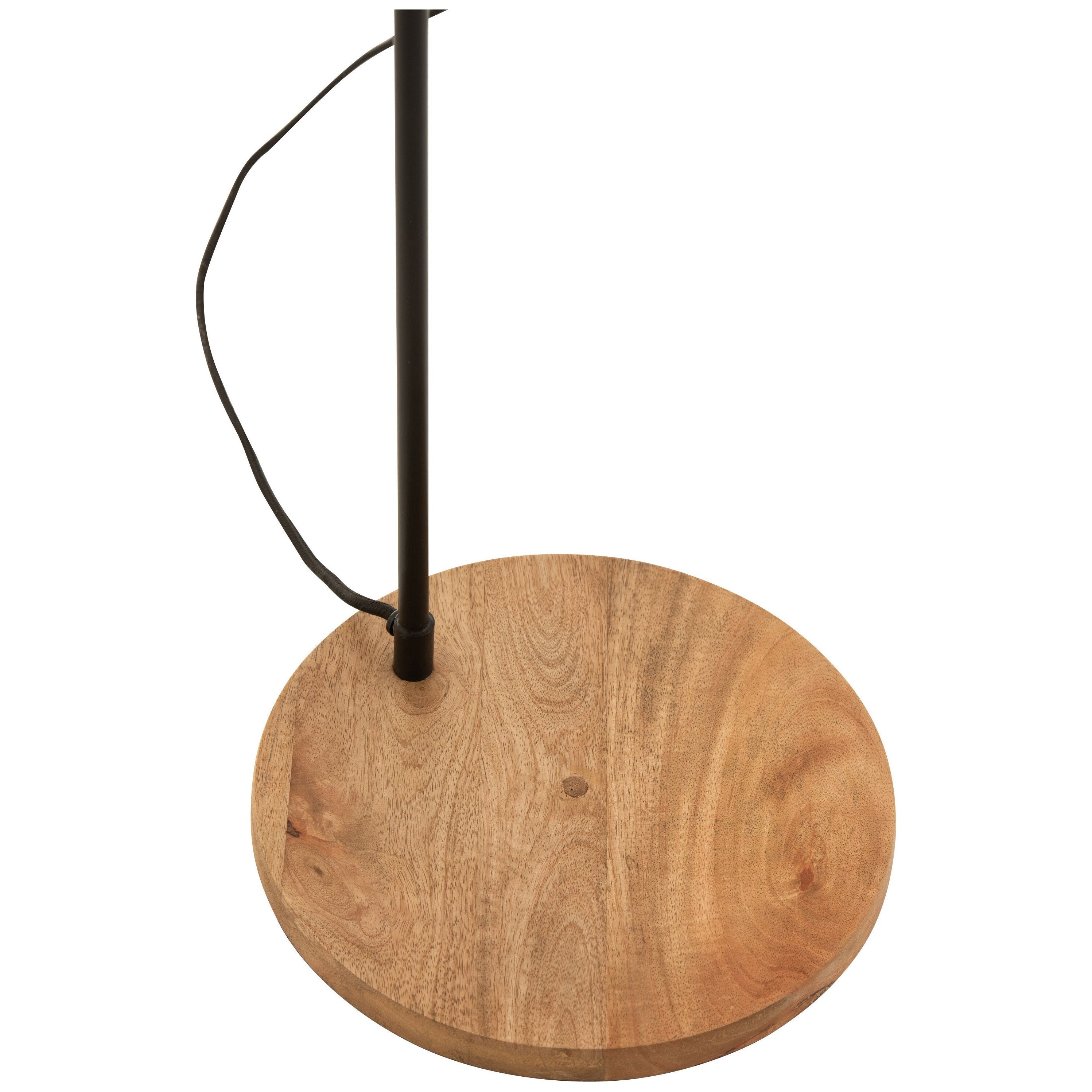 Standing Lamp Evy Iron/wood Black/natural