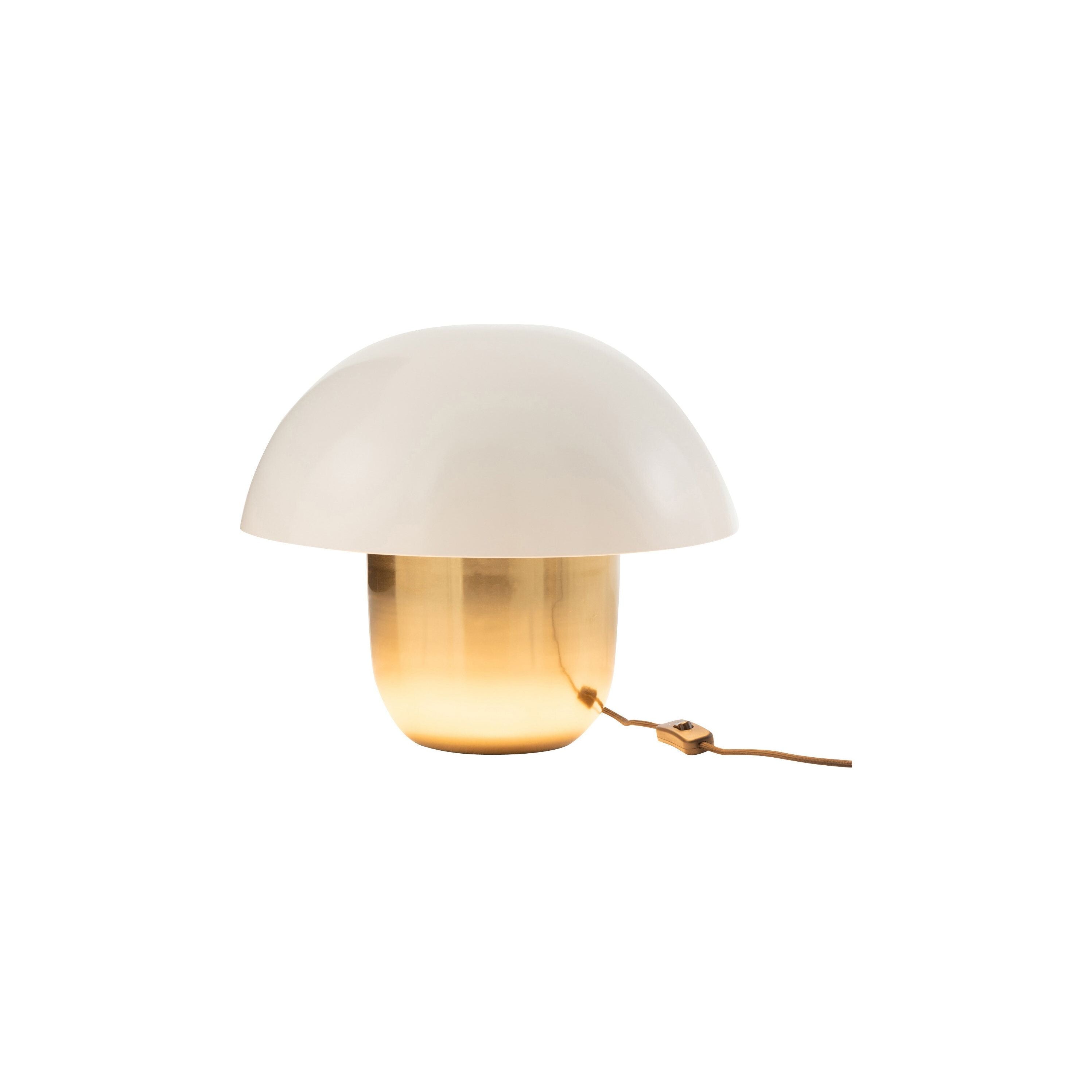 Lamp Mushroom Iron White/gold Small