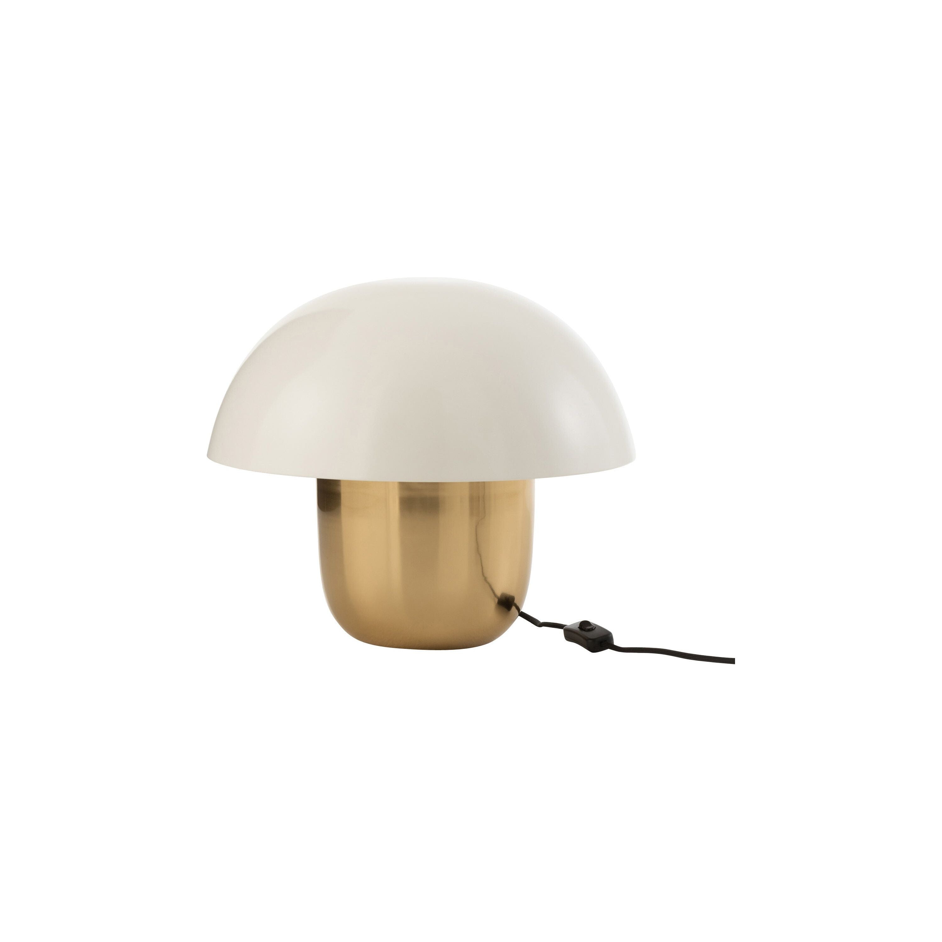 Lamp Mushroom Iron White/gold Small