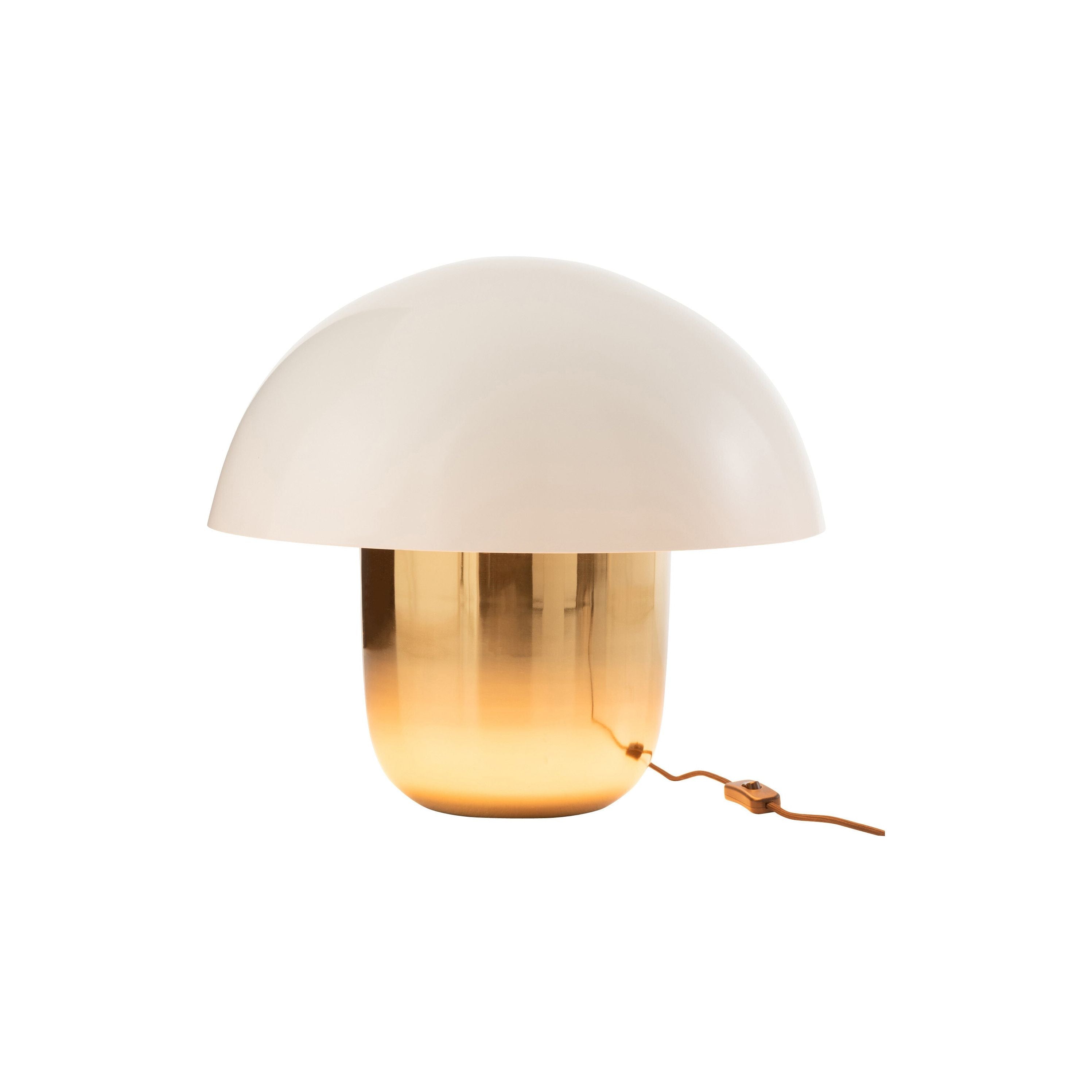 Lamp Mushroom Iron White/gold Large