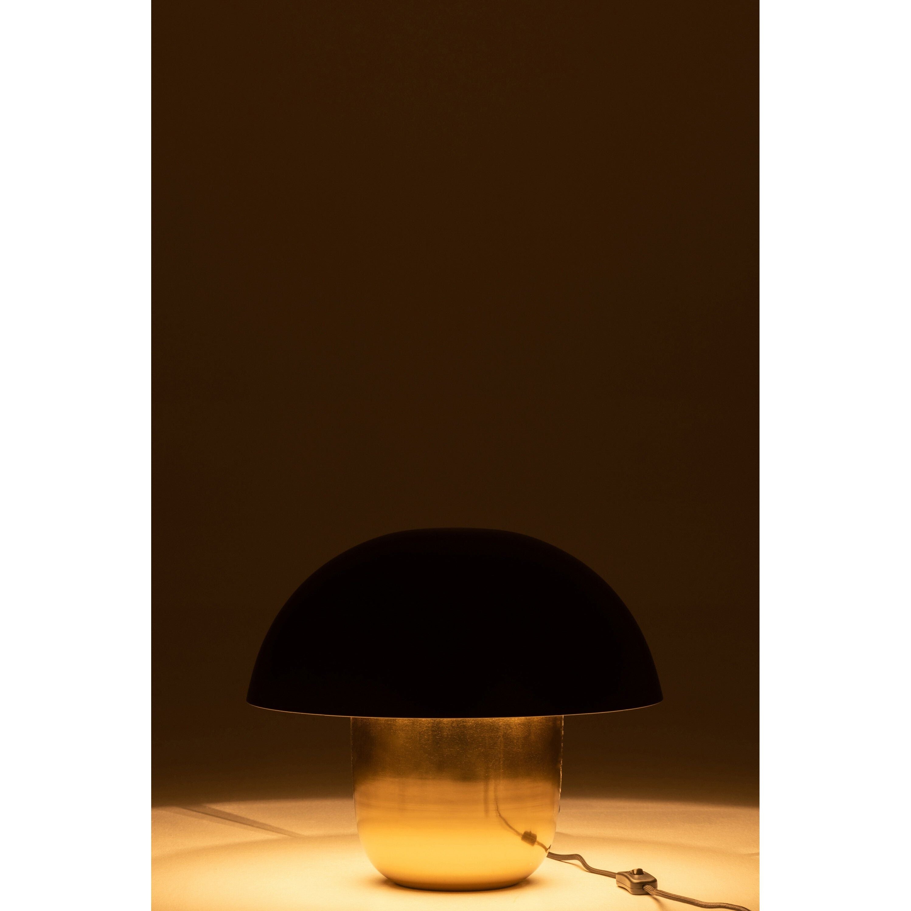 Lamp Paddenstoel Ijzer Zwart/goud Small