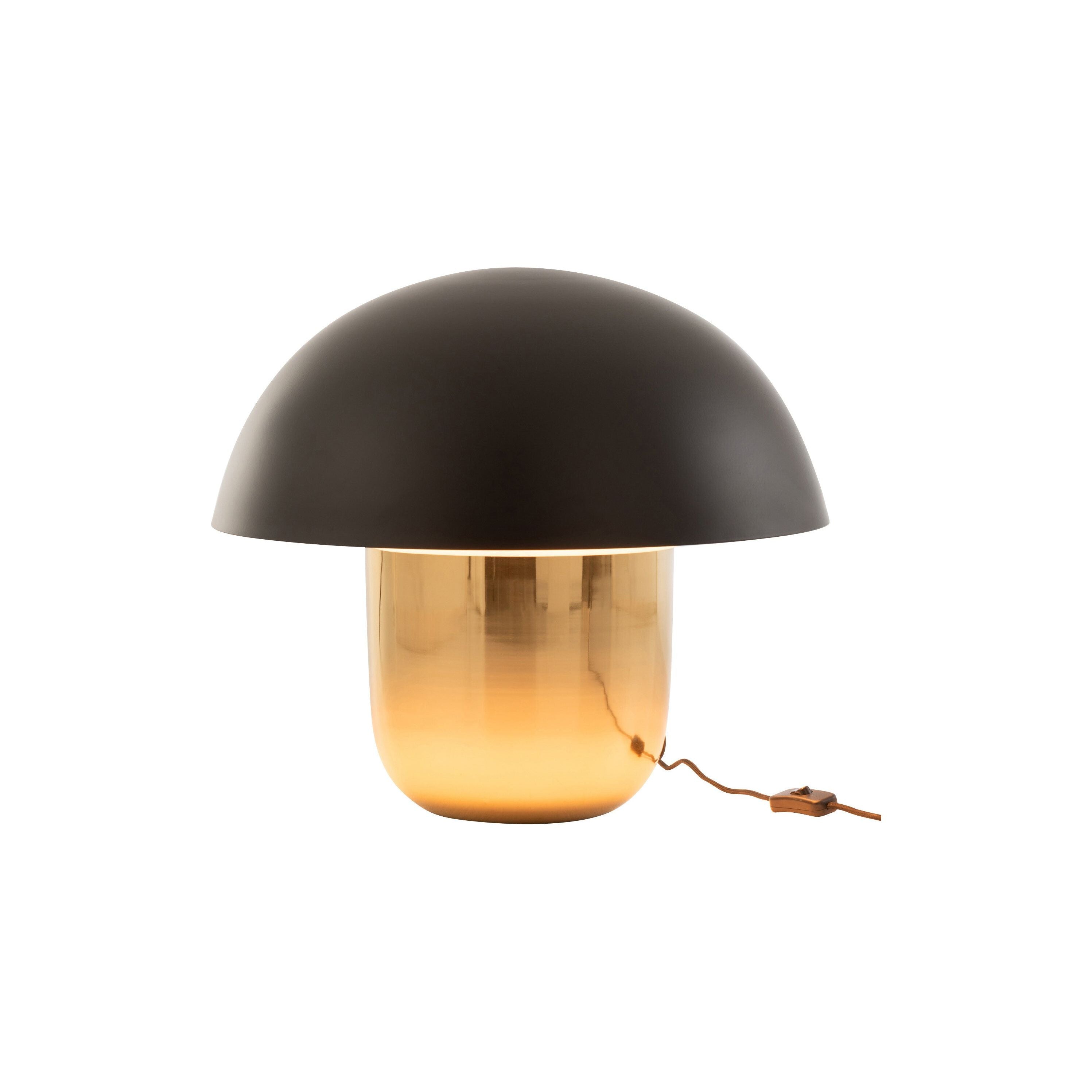 Lamp Mushroom Iron Black/gold Large