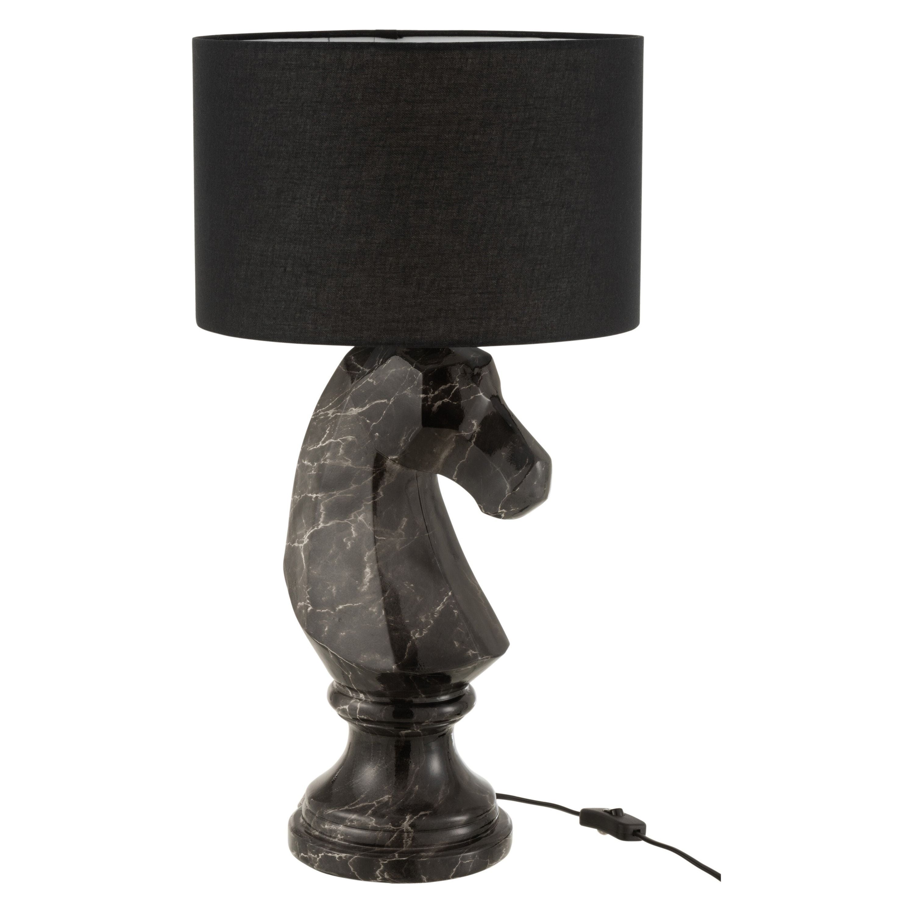 Lamp Chess Piece Marble Look Poly Black