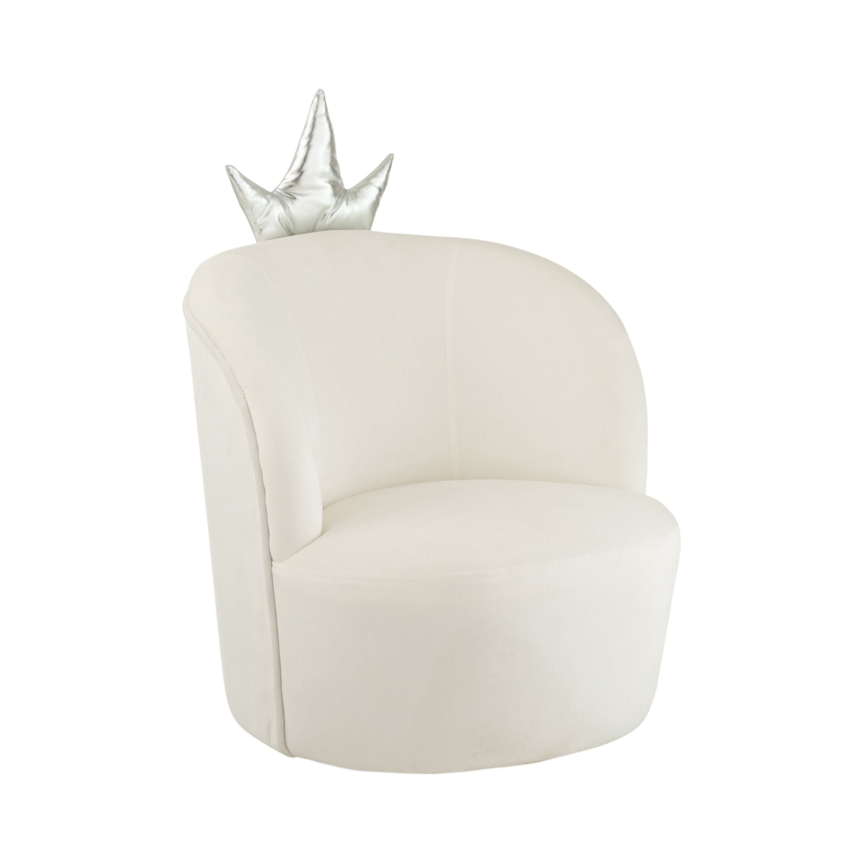 Children's seat Crown Velvet White