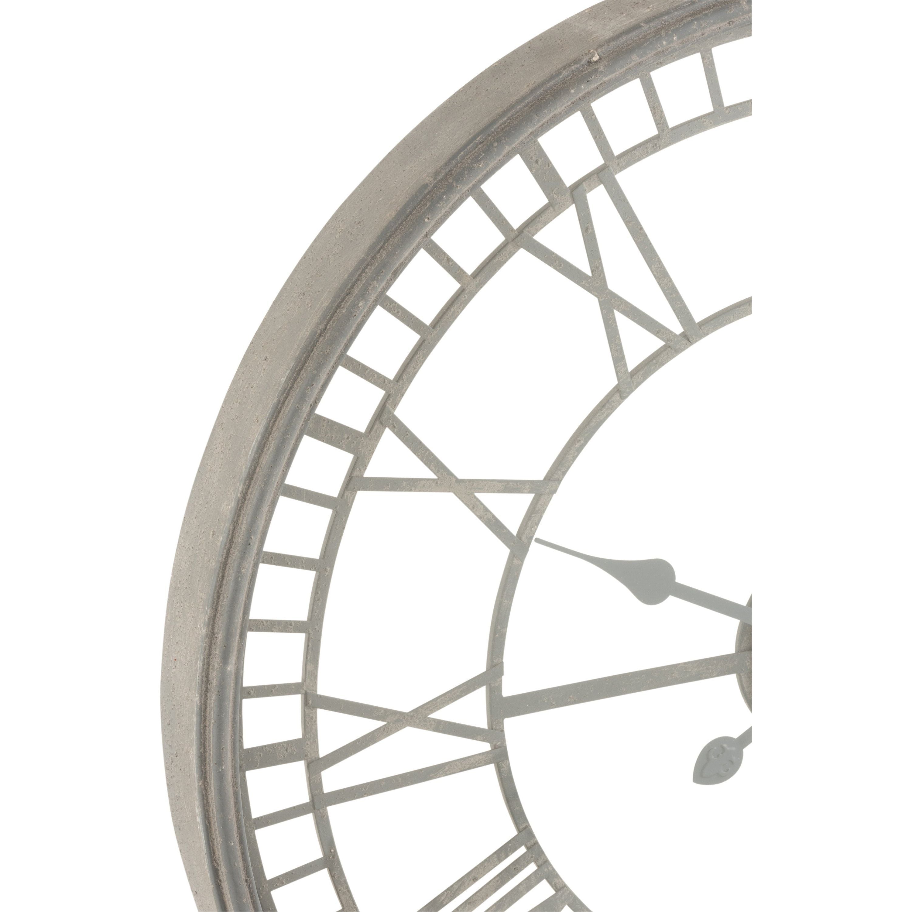 Clock Roman Numerals Metal/Glass Gray