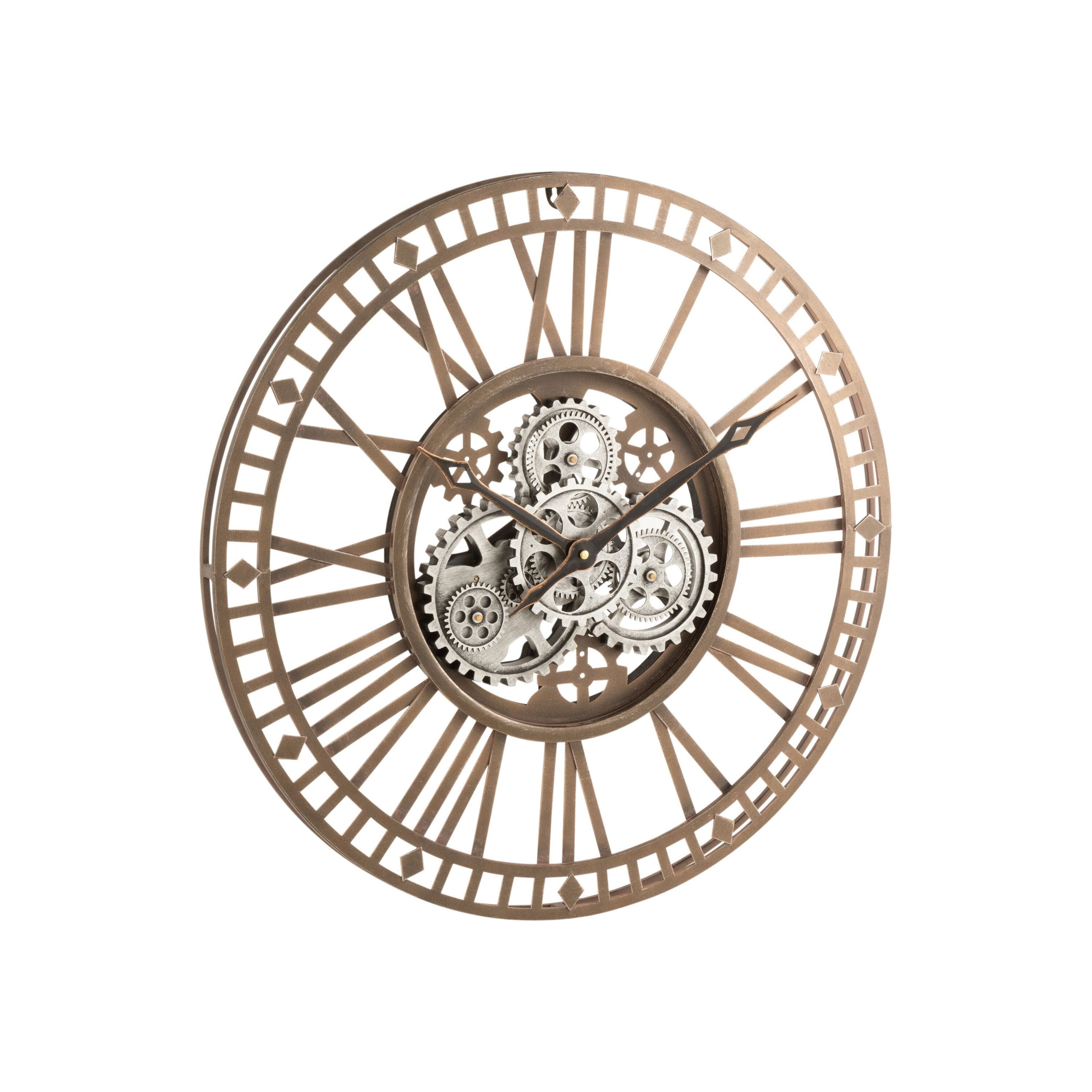 Clock Roman Numerals Radars Interior Metal Antique Gold