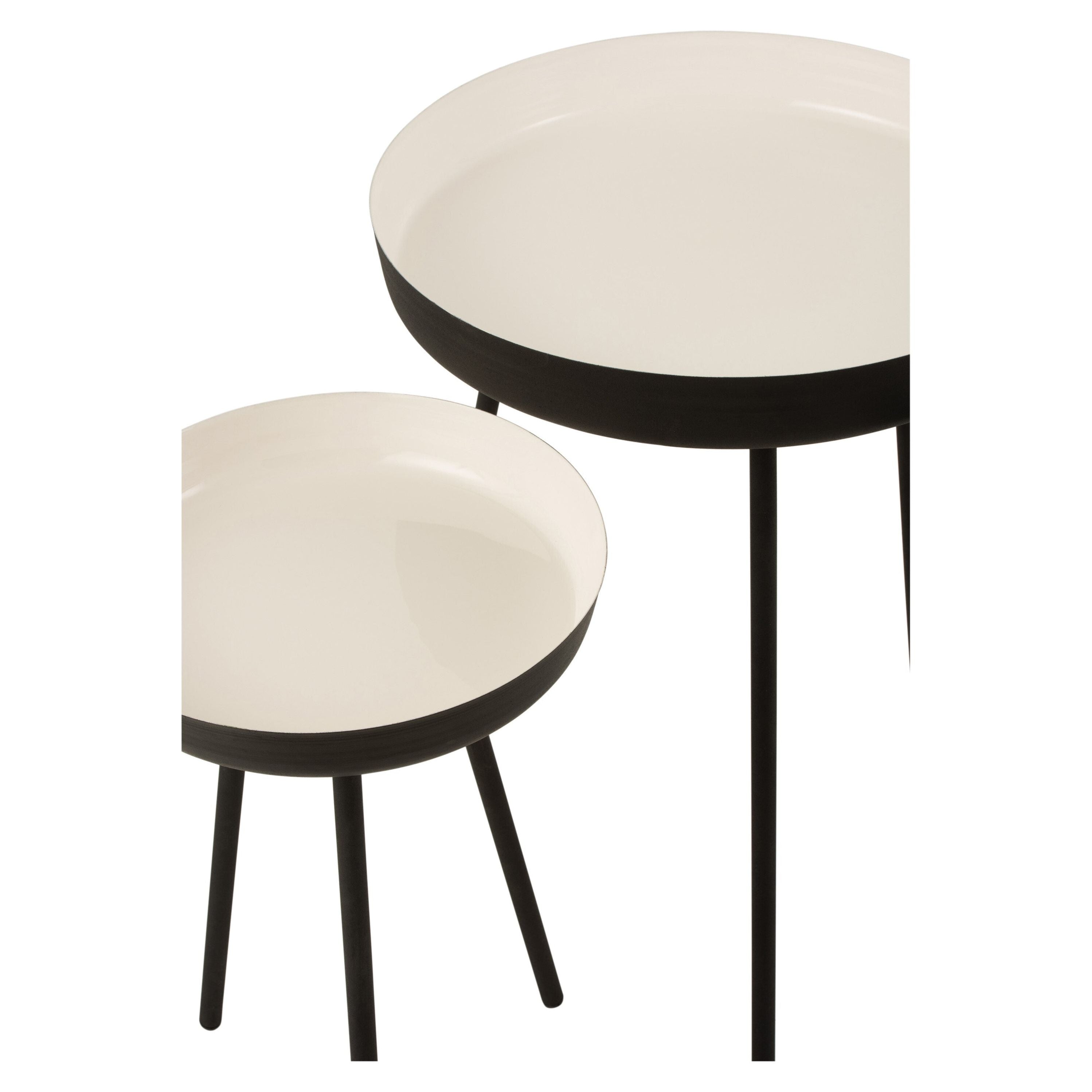 Side tables Metal Black/white