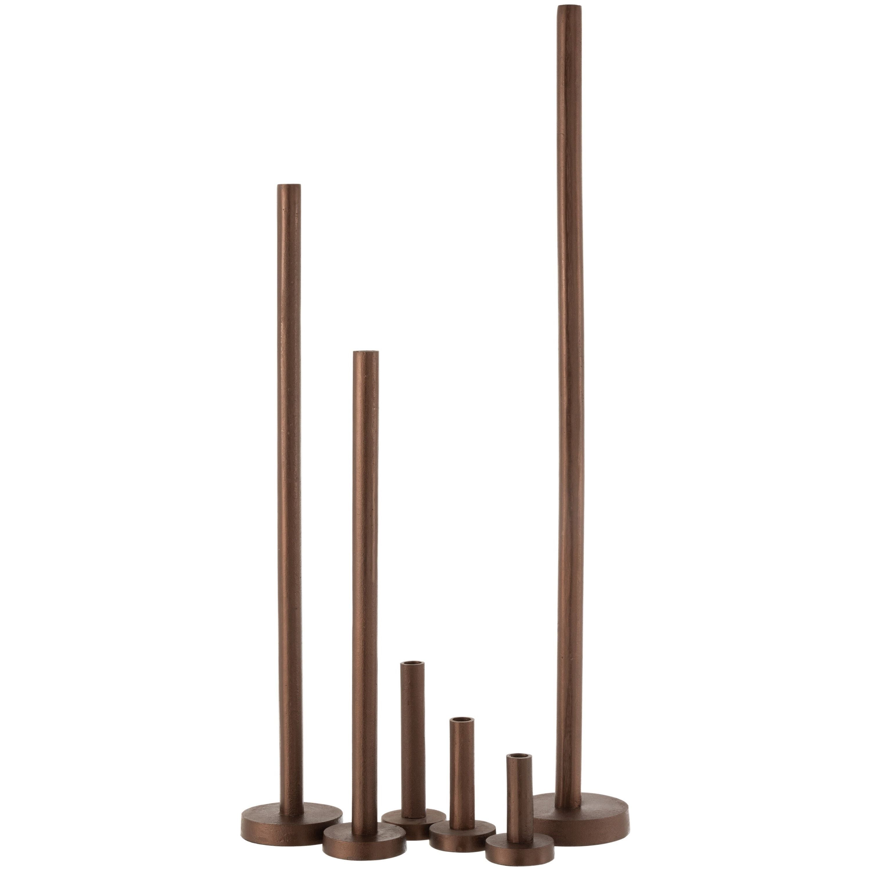 Candlesticks High Modern Metal Matt Dark Brown