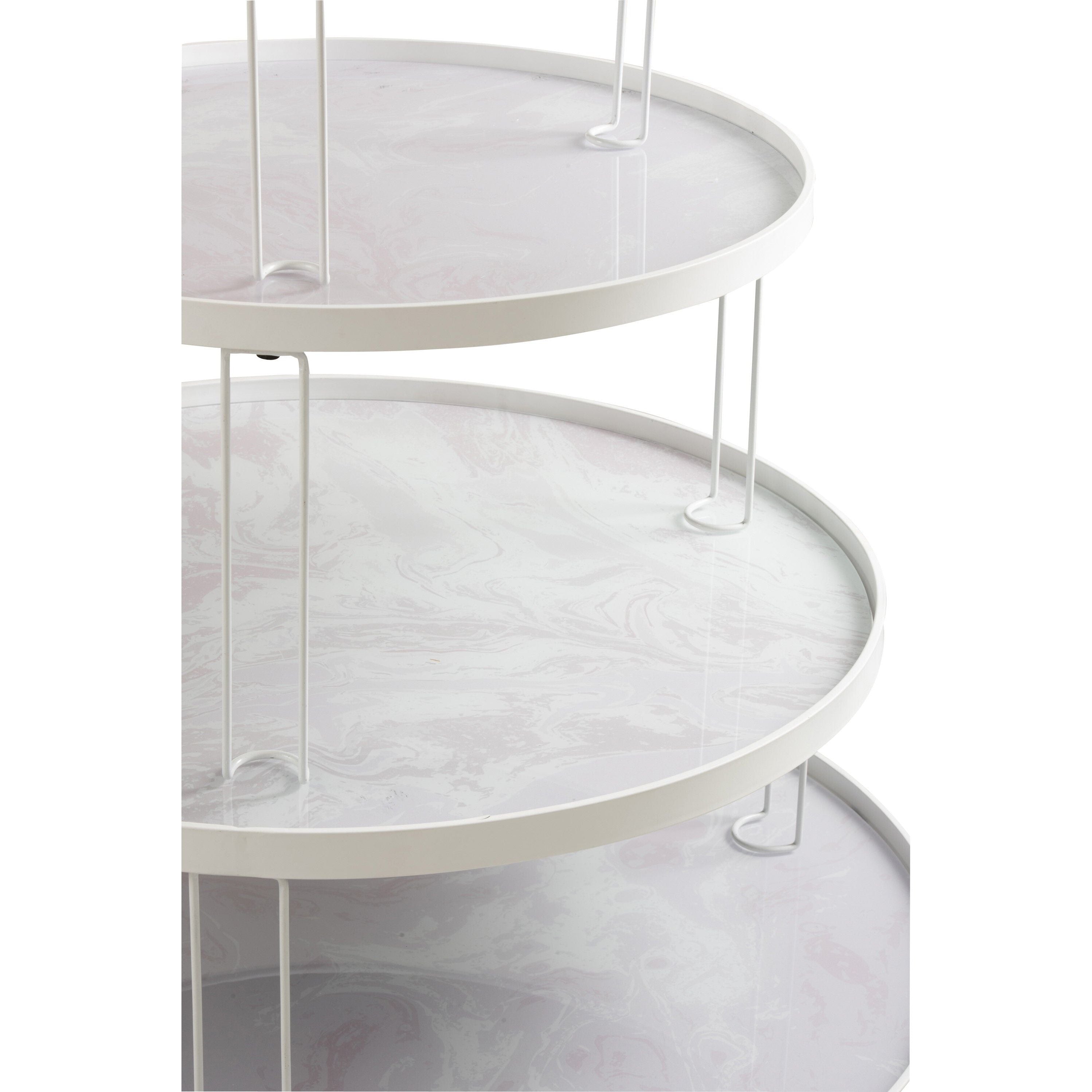 Tables Marble Effect Iron/Glass White
