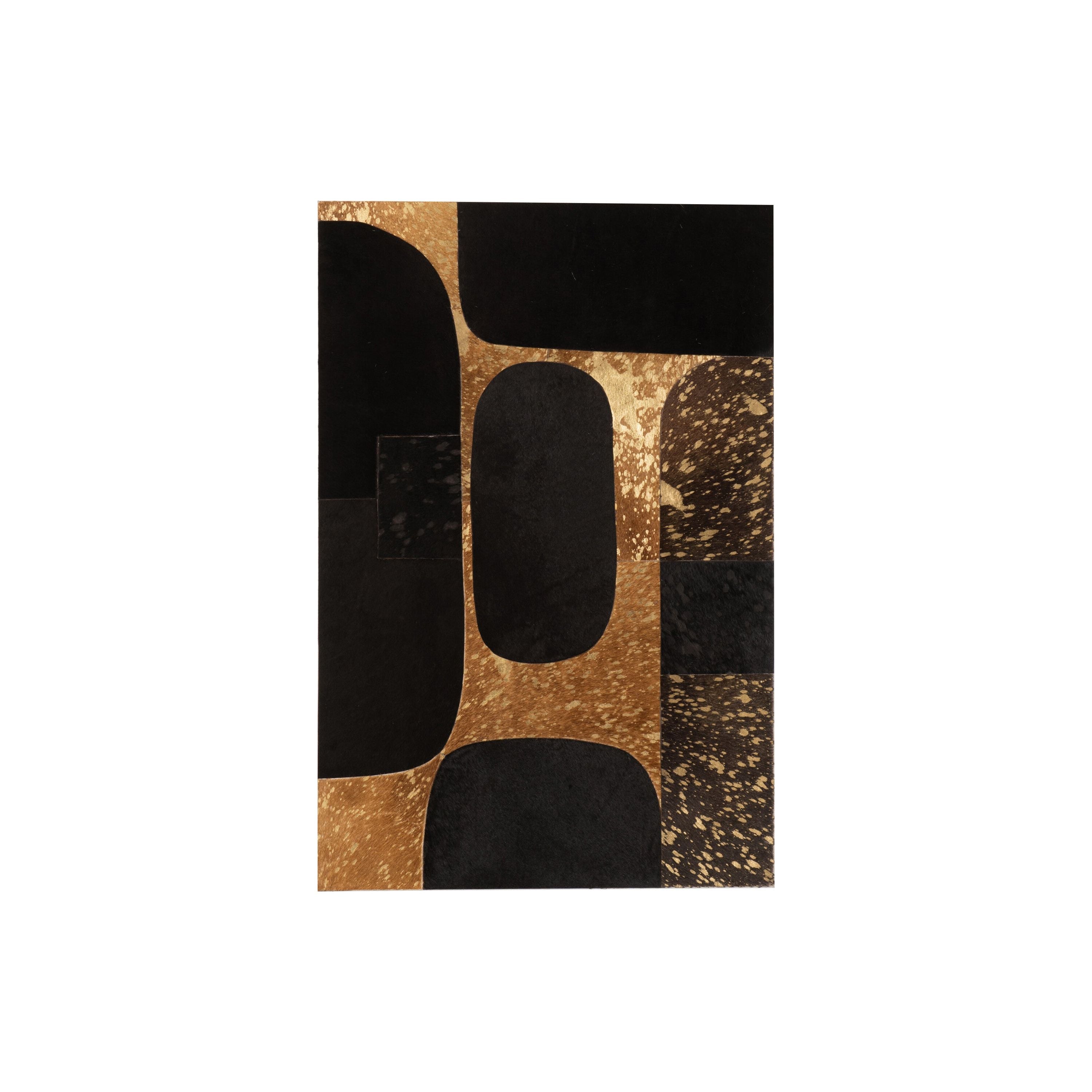 Frame Rectangle Oval Leather Black/gold Large