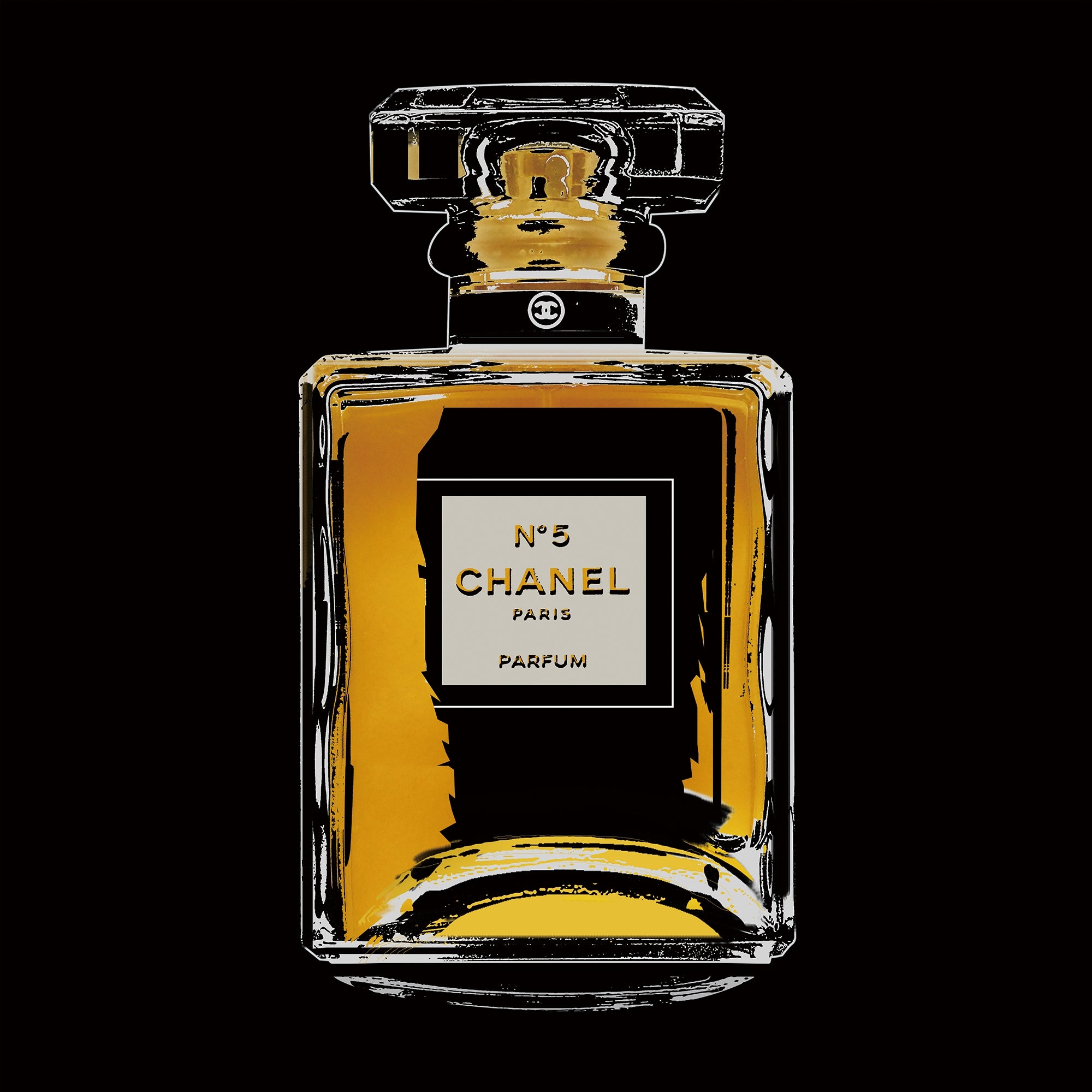 Glasschilderij - Chanel Parfum
