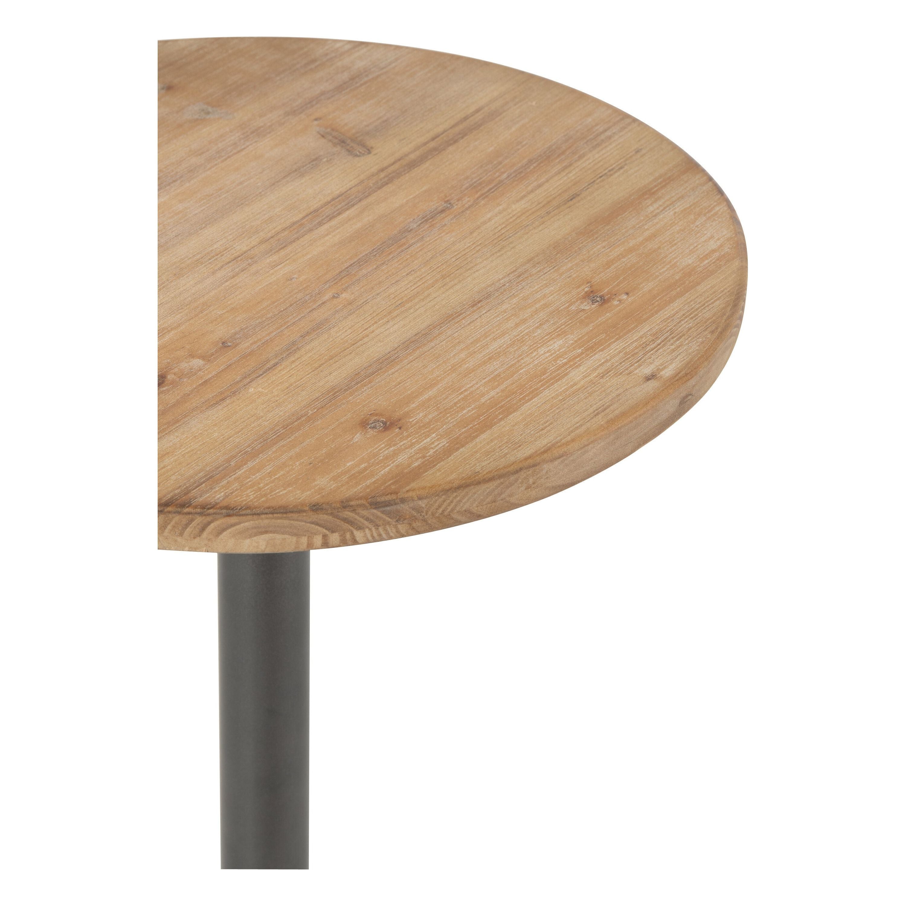Side table Bar Round Metal/wood Brown