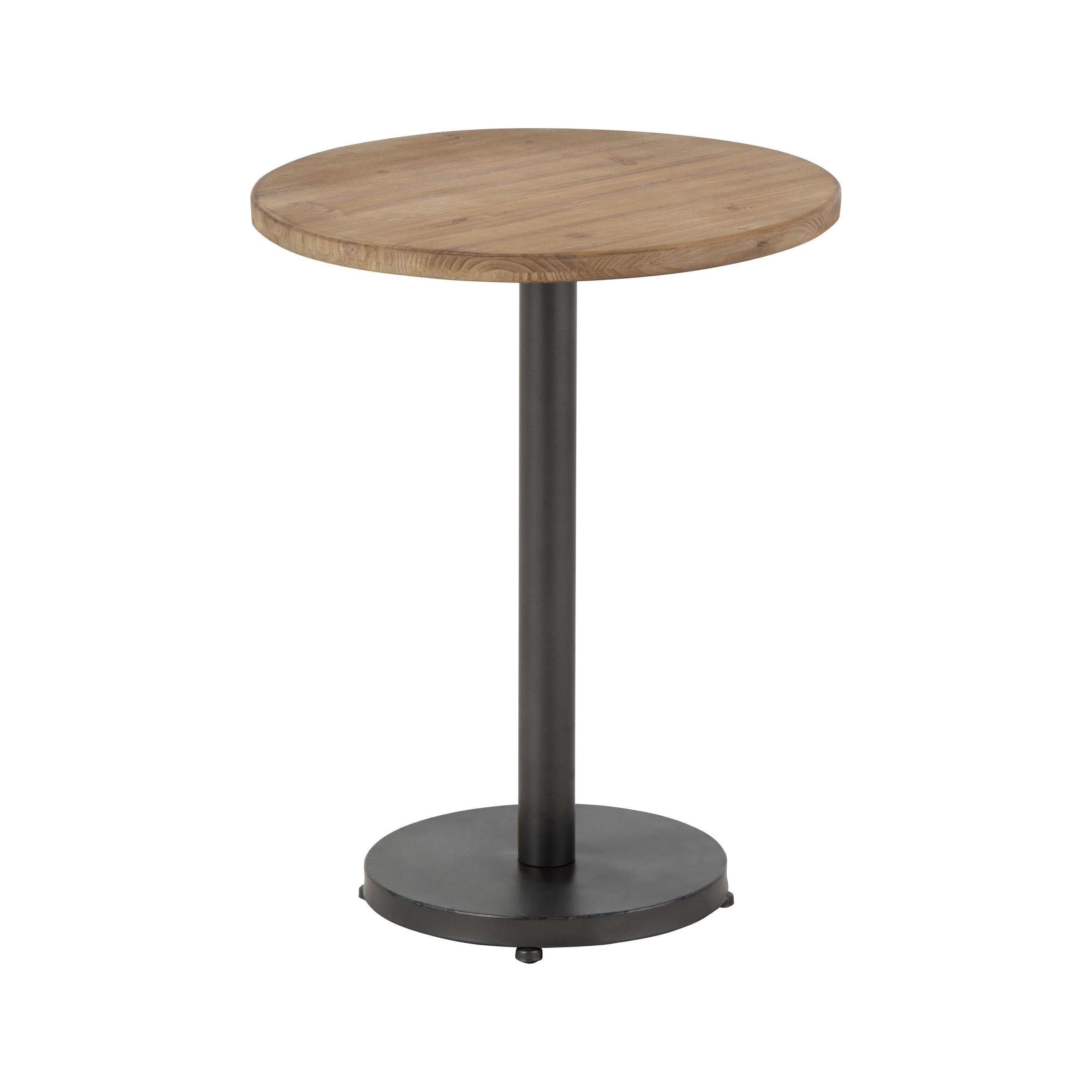 Side table Bar Round Metal/wood Brown
