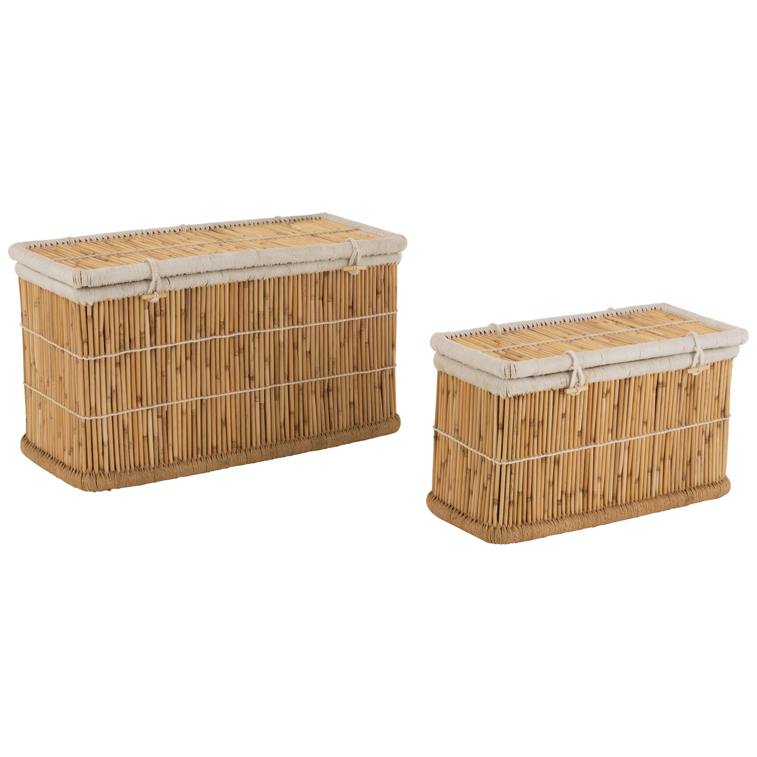 Baskets Rectangular Bamboo Natural/white