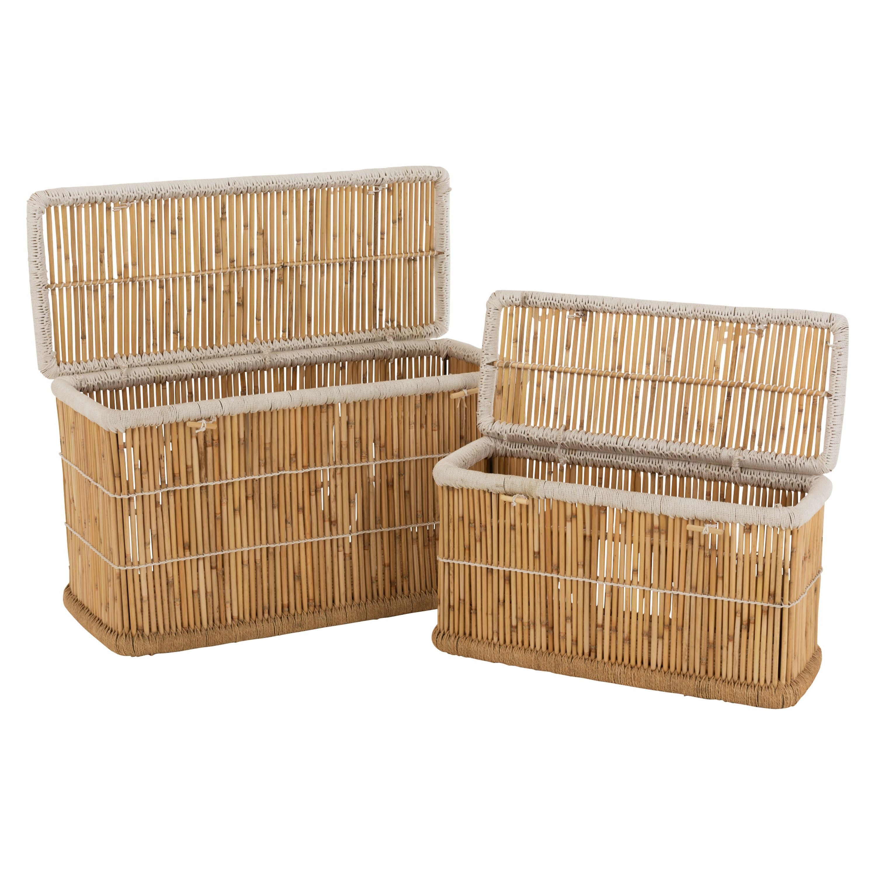 Baskets Rectangular Bamboo Natural/white