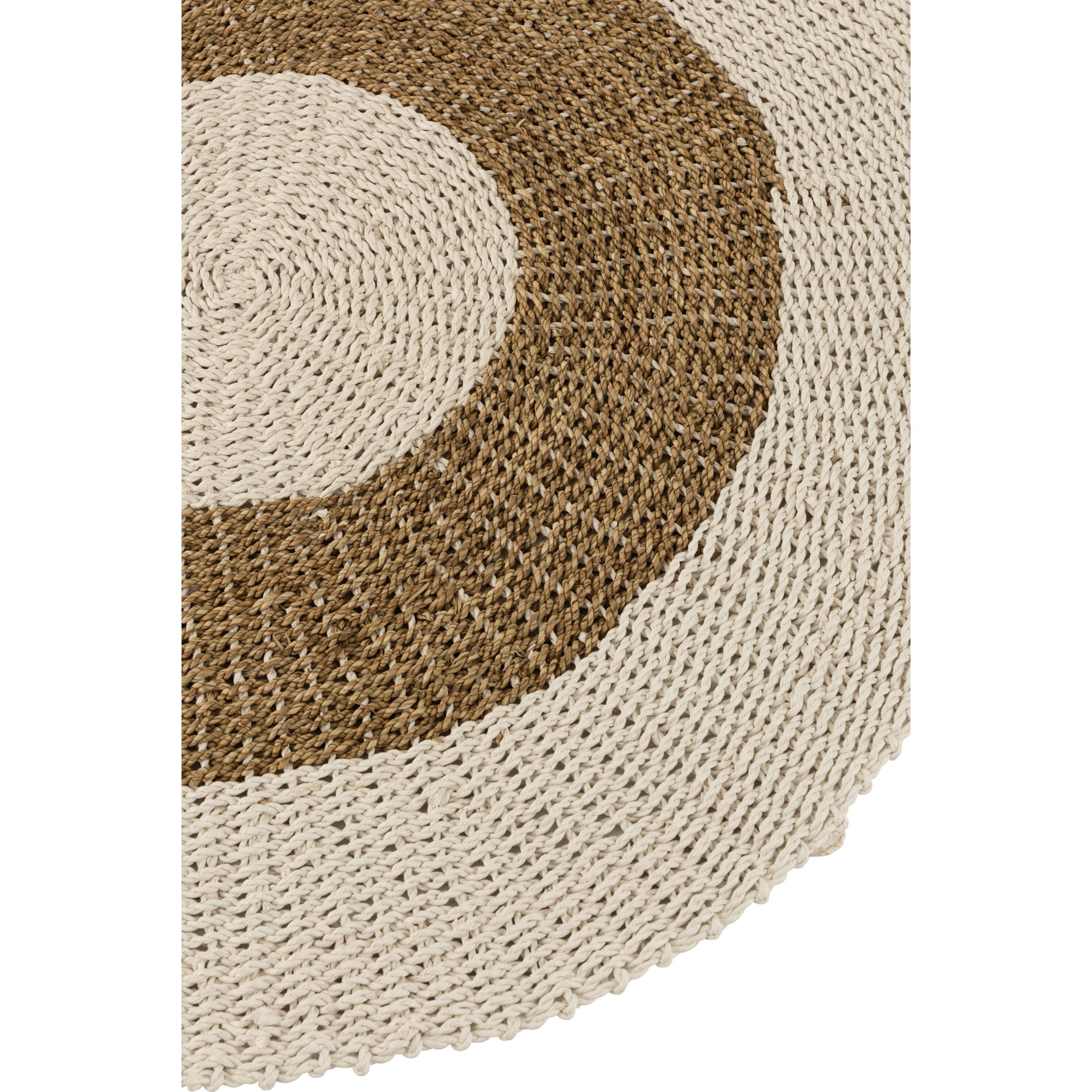 Carpet Round Seagrass White/natural Small