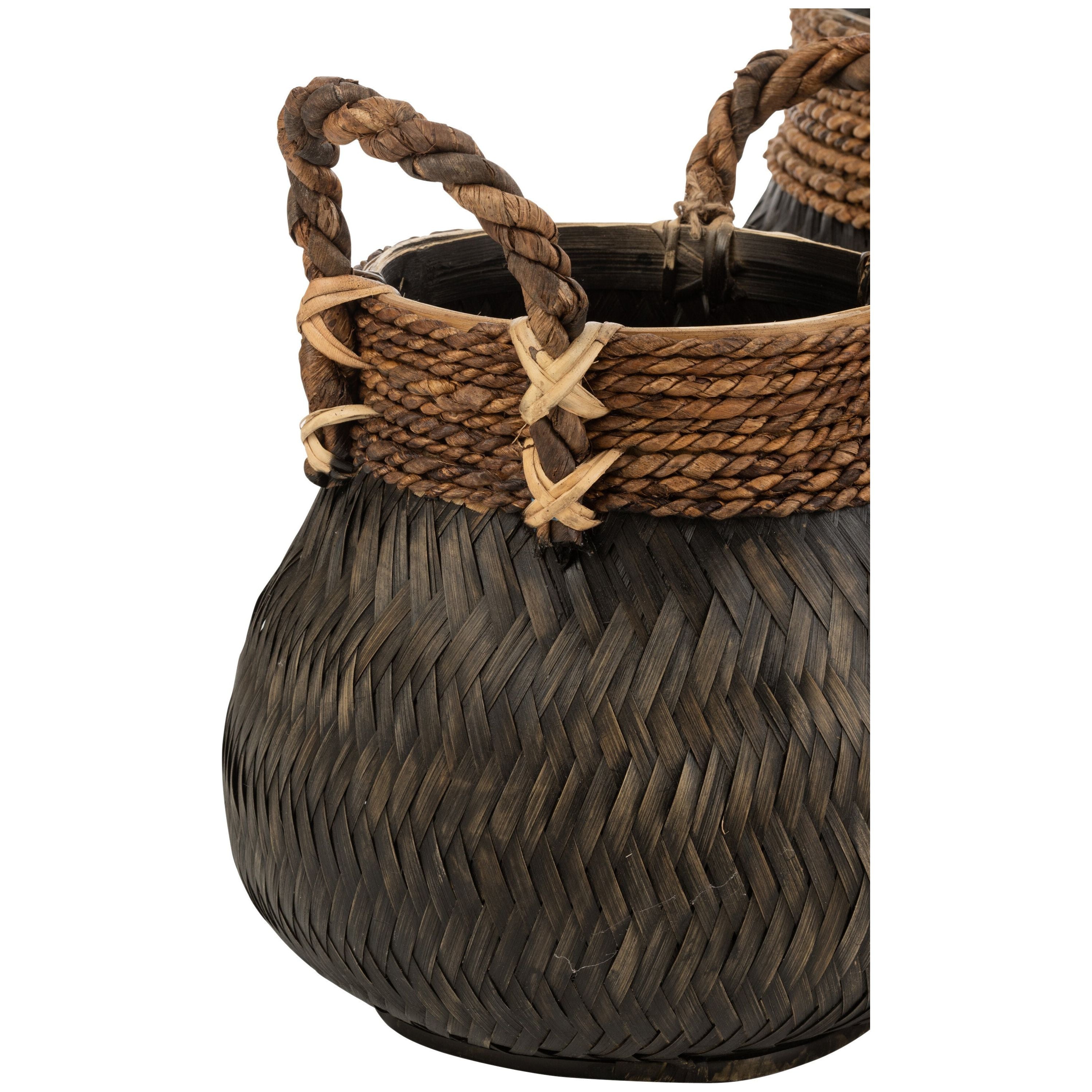 Baskets+handle Ball Bamboo+rope Black