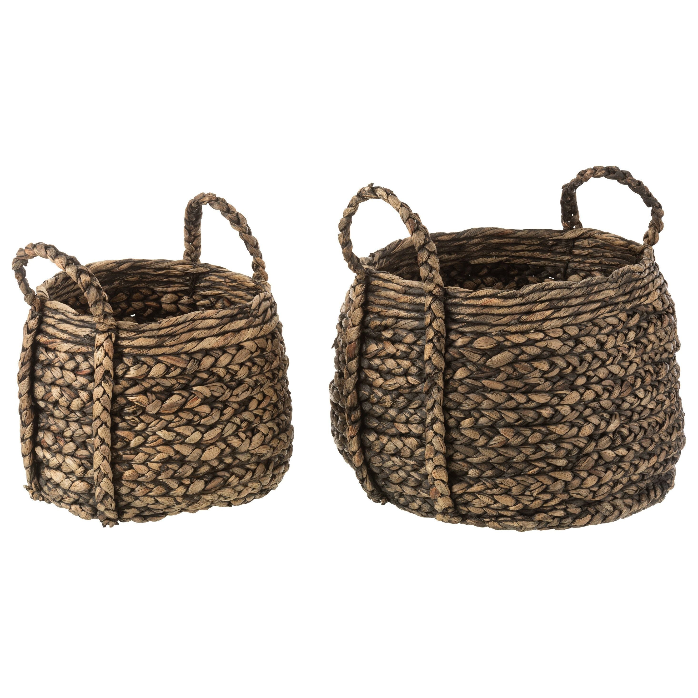 Baskets Compact Water Hyacinth Dark Brown