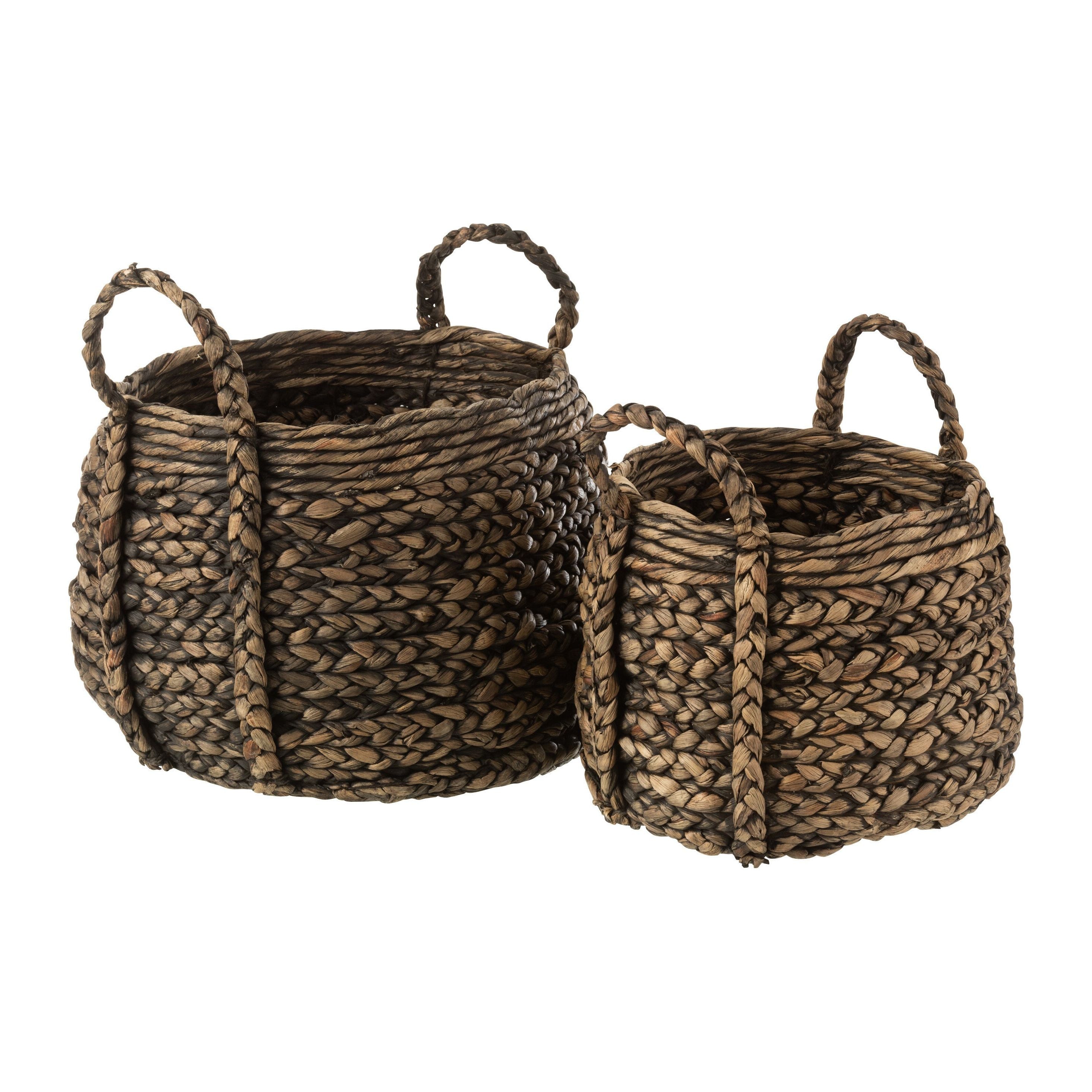 Baskets Compact Water Hyacinth Dark Brown