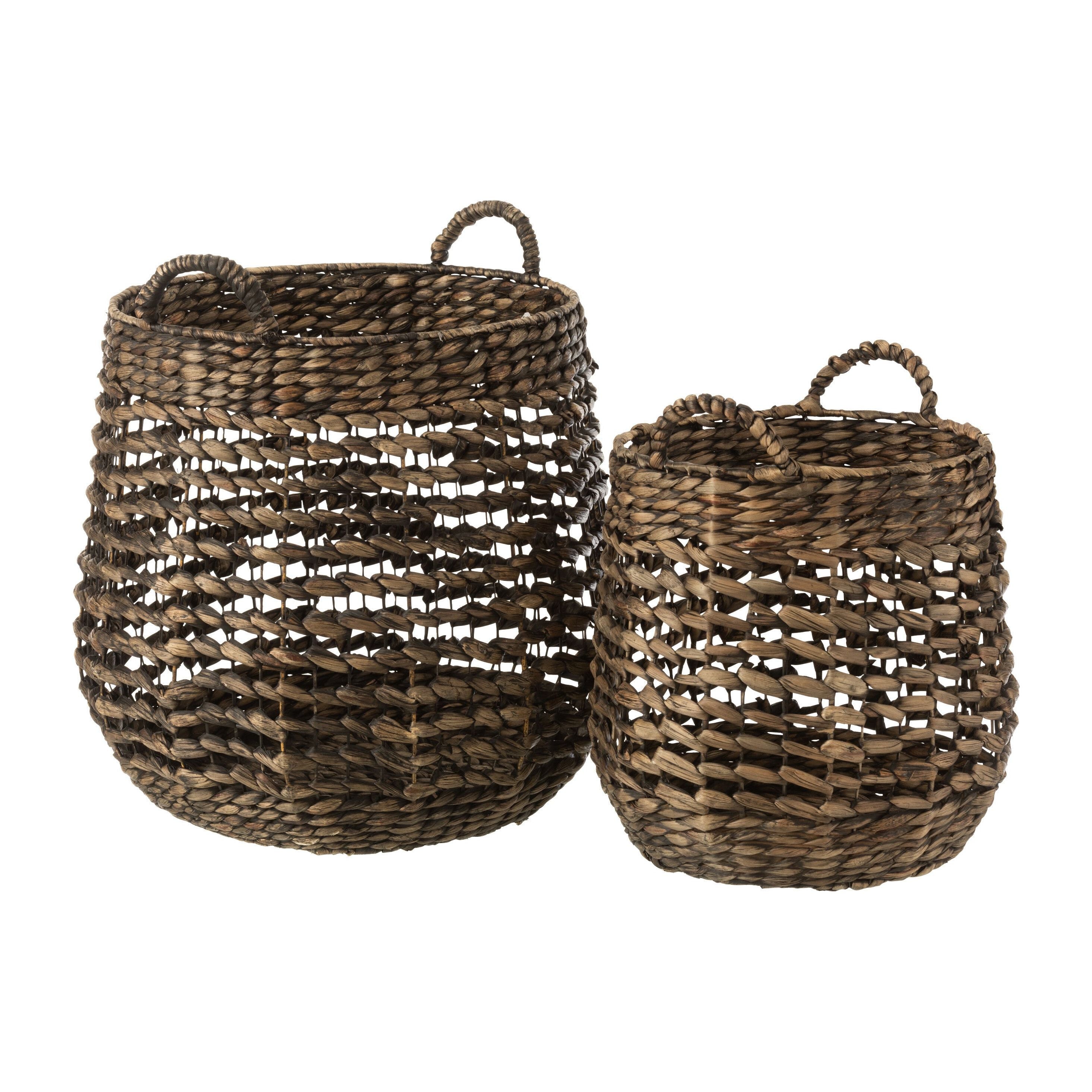 Baskets Water Hyacinth Dark Brown